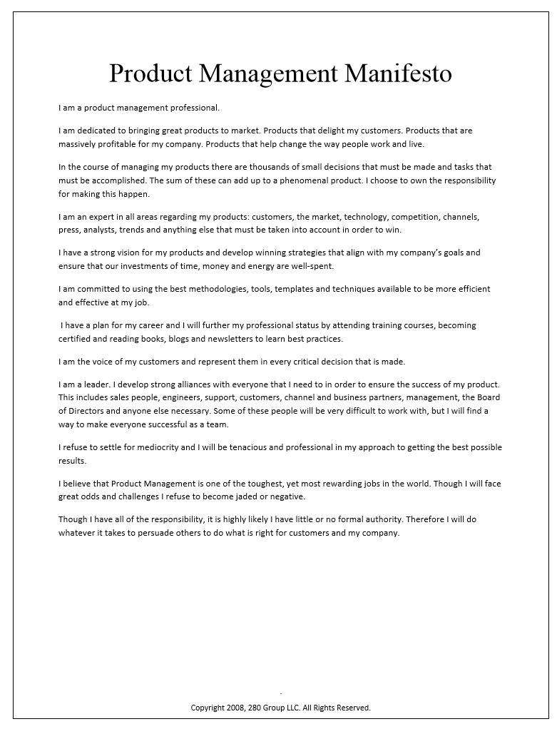 product management manifesto 280 group manifesto management good to know product management companies on product management manifesto 280 group manifesto management good to know