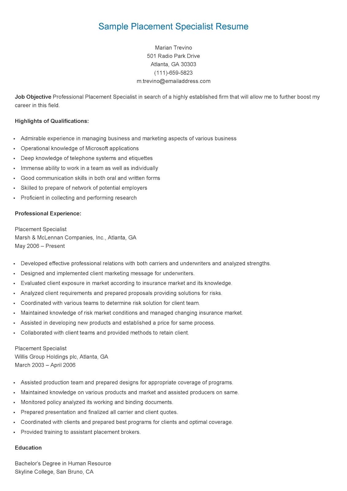 staffing recruiter resume sample on sample placement specialist resume resume placement specialist