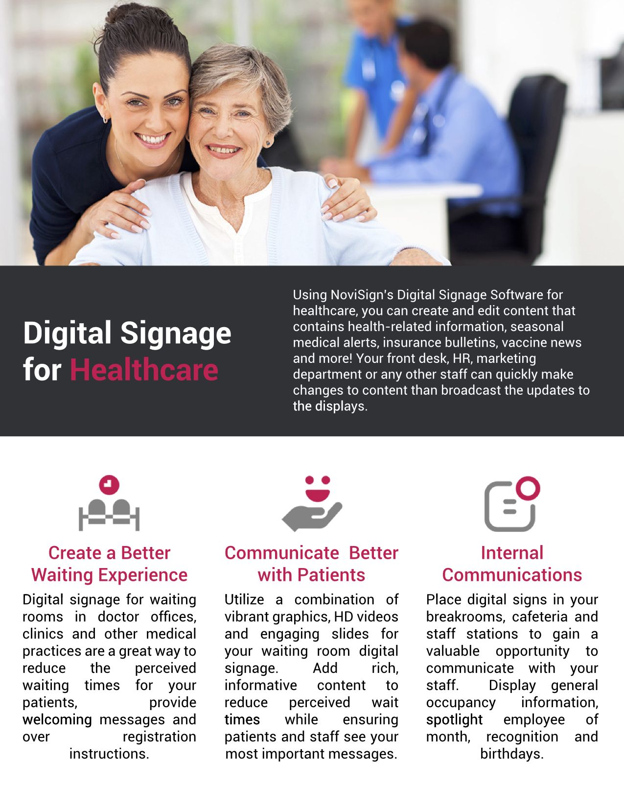 front desk software on digital signage for healthcare digital signage signage health care