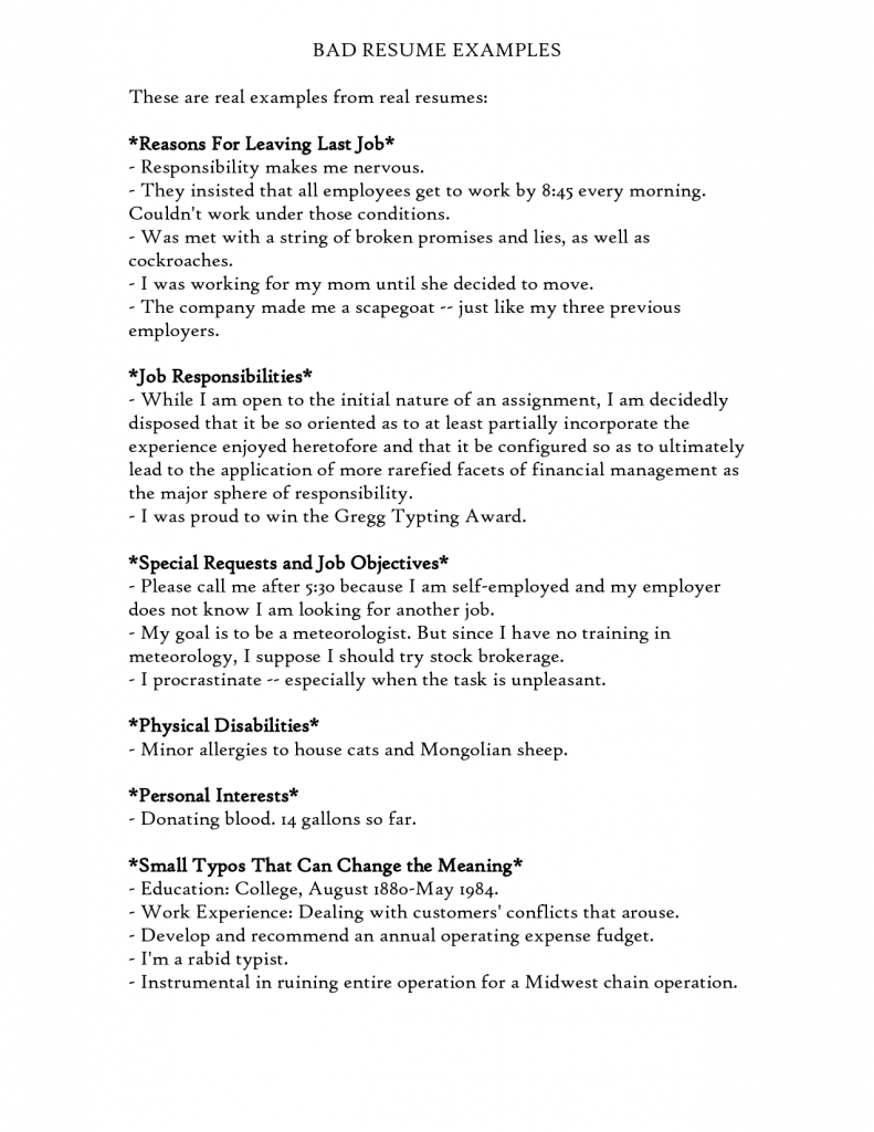 resume examples find answers here for examples of bad resumes sample resume does a resume need a resume examples good resume examples cover letter for resume bad resume examples for students on resume examples find answers here for examples of bad resumes sample resume does a resume need a resume examples good resume examples cover letter for resume