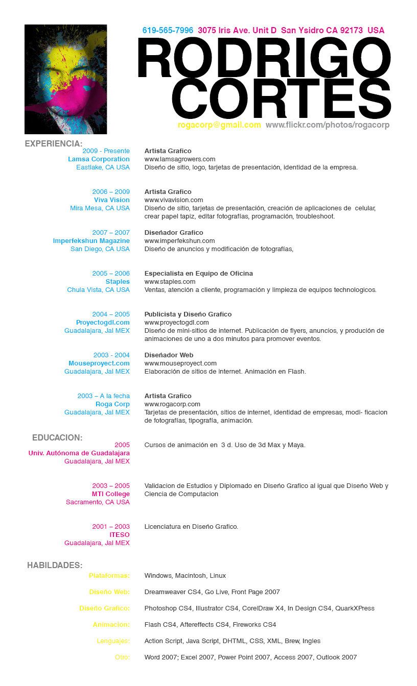 ejemplos de resumen en espanol on resume espanol cv disenador grafico diseno curriculum creativo hojas de vida creativas