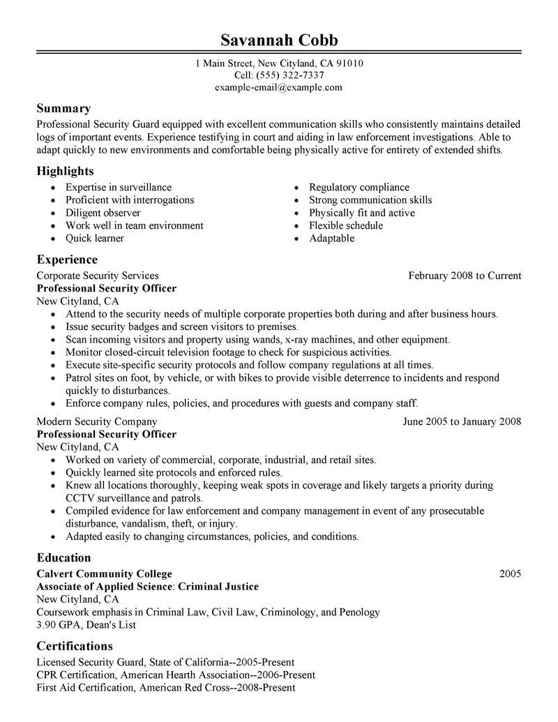 security officer resume objective sample on kimber pepperblaster ii grey oc job resume samples resume examples security resume