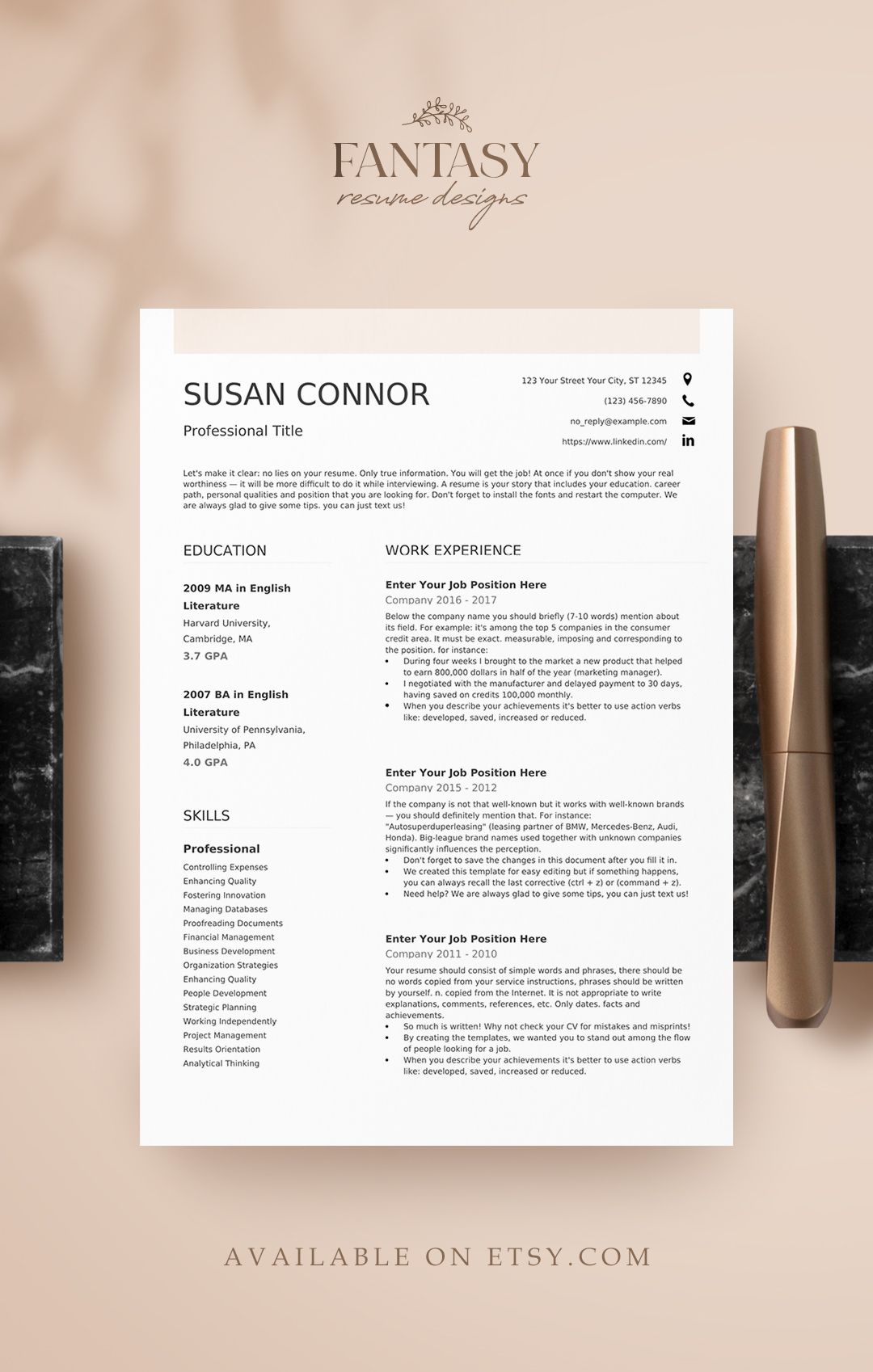 resume references template on professional resume cv template cover letter and references etsy reference page for resume resume references resume