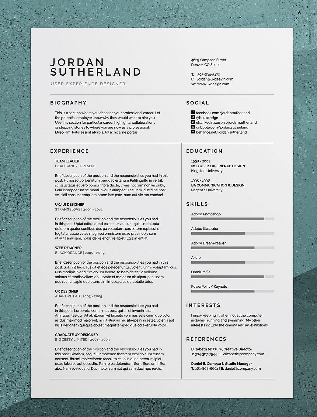 user experience designer resume on pro resume cv jordan resume design creative resume design resume design free