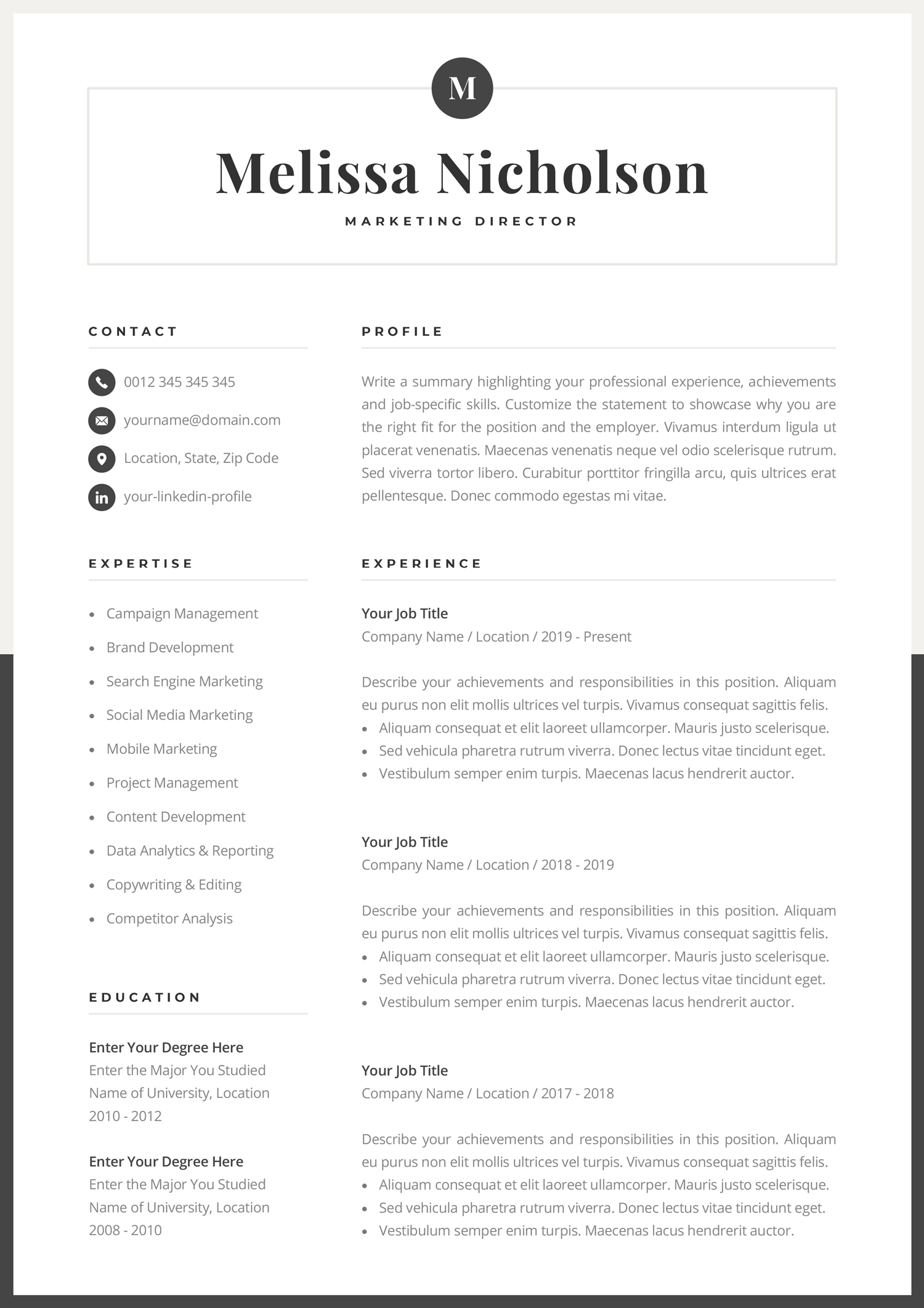 creative marketing resume example on modern resume template creative cv for word elegant design etsy good resume examples modern resume template resume template