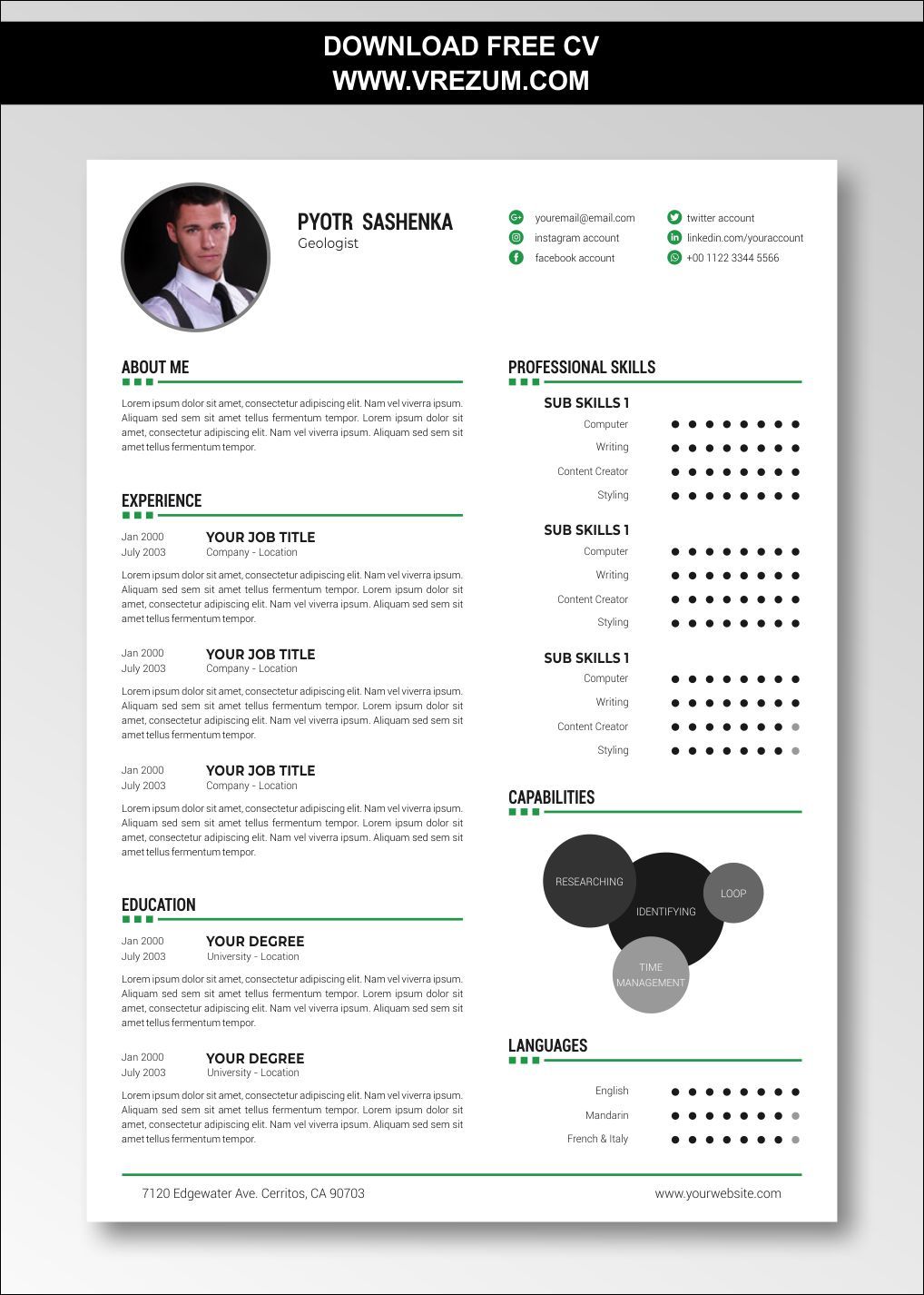 free download template cv on editable free cv templates for geologist cv template free cv template resume template free