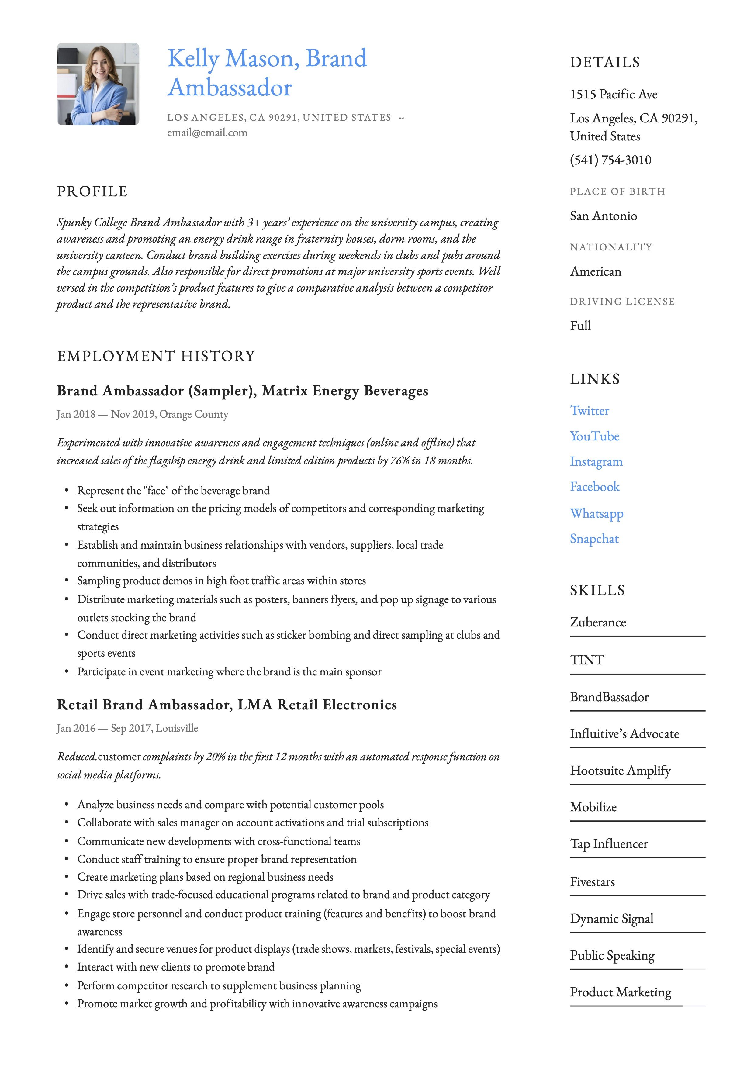 brand ambassador resume example brand ambassador brand ambassador jobs ambassador brand ambassador objective on resume on brand ambassador resume example brand ambassador brand ambassador jobs ambassador