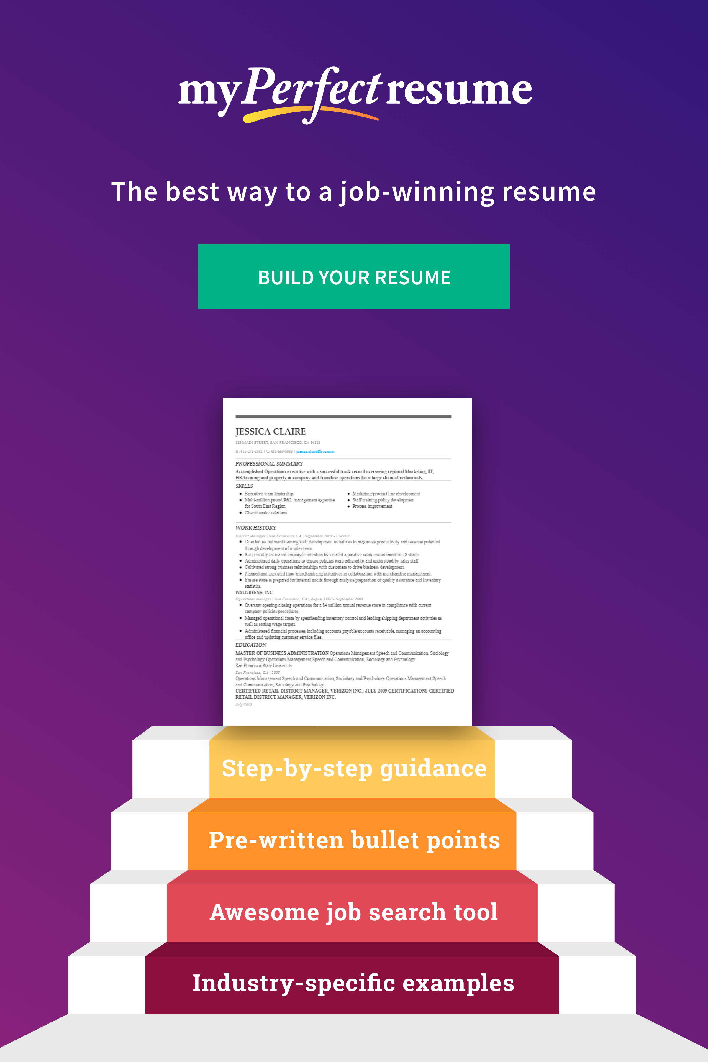 my perfect resume builder on my perfect resume guides you step by step to a job winning resume it s fast and easy and you can try it for resume guide good resume examples perfect resume