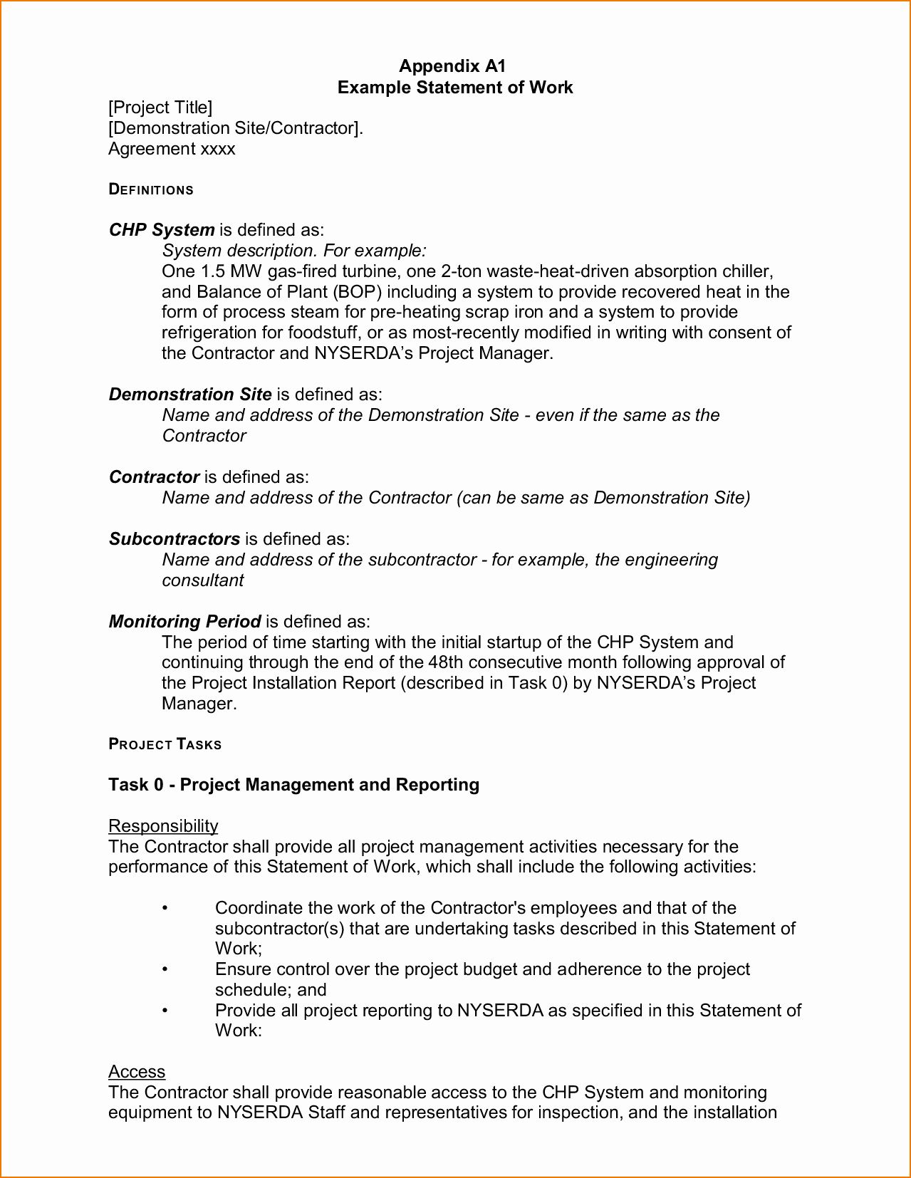 resume for self employed contractor on statement of work sample fresh 5 example statement of work statement of work contract template how to make brochure