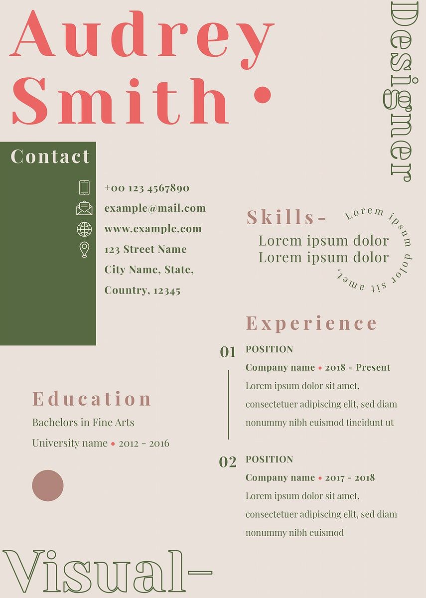 entry levelfashion designer resume on download premium illustration of stylish editable cv template downloadable