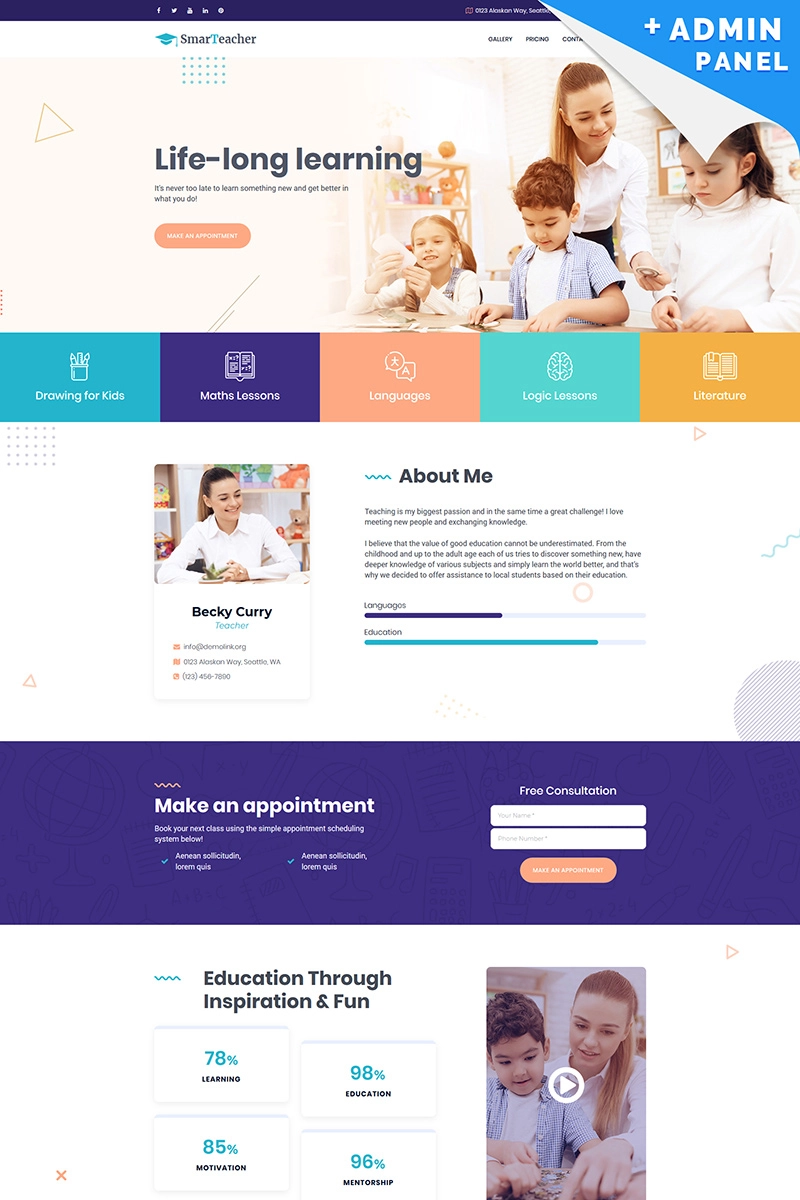 teacher website templates free on smart teacher landing page template medical website design web design inspiration nonprofit website design