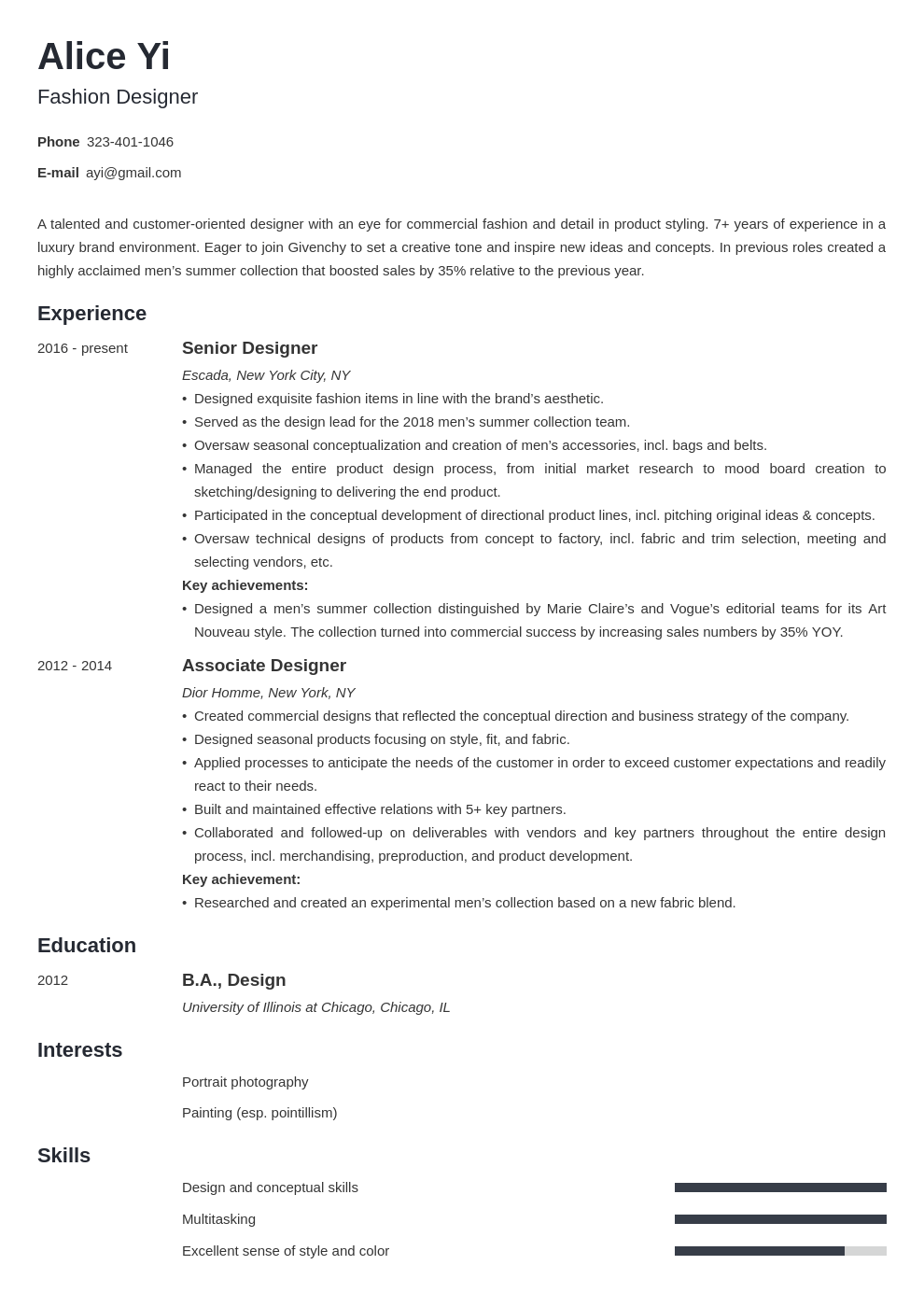 fashion designer resumeexample on fashion designer resume example template minimo resume design fashion designer resume fashion design