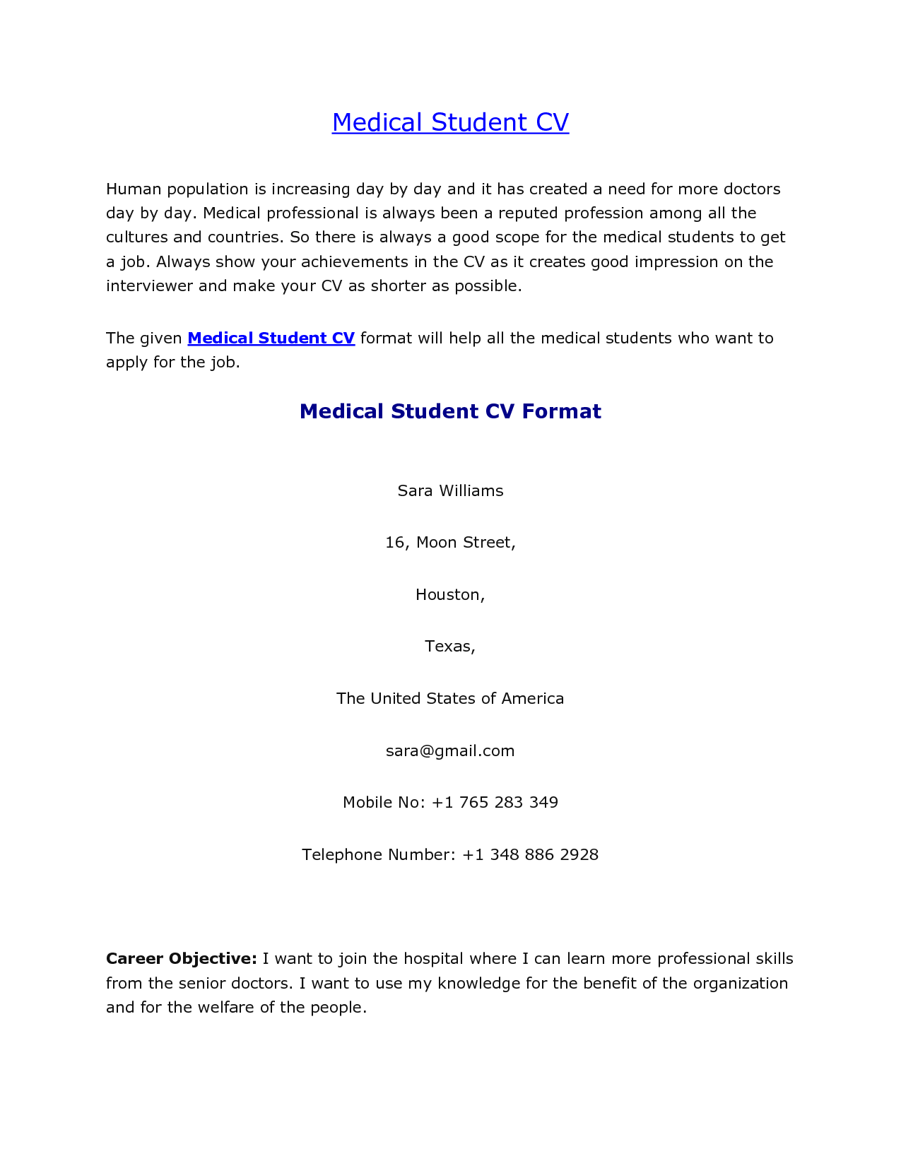 best resume format for medical students on cv template medical student resume format student resume sample resume templates resume template australia