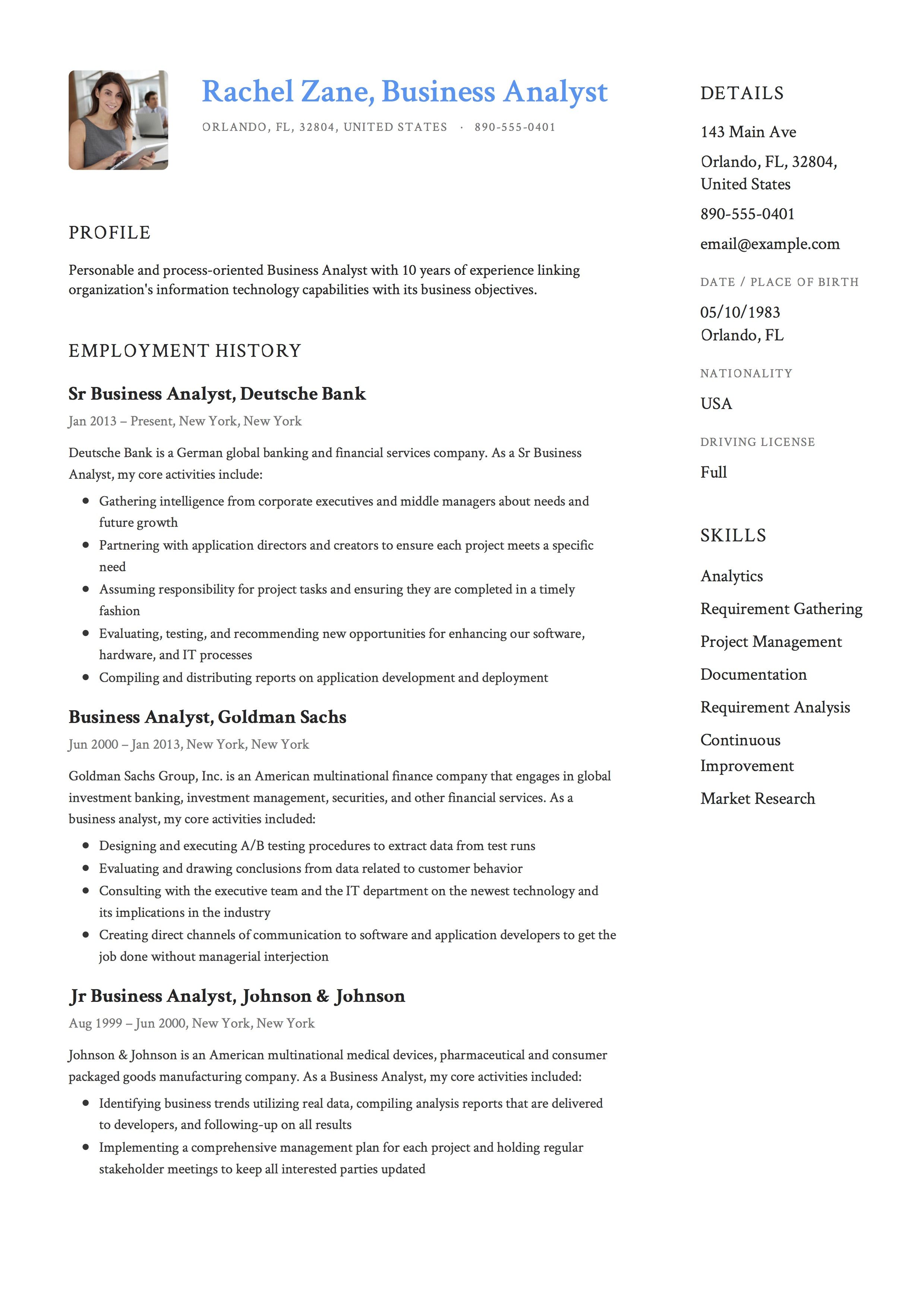 it business analyst resume sample on business analyst resume sample template example cv formal design business analyst resume business analyst business analysis