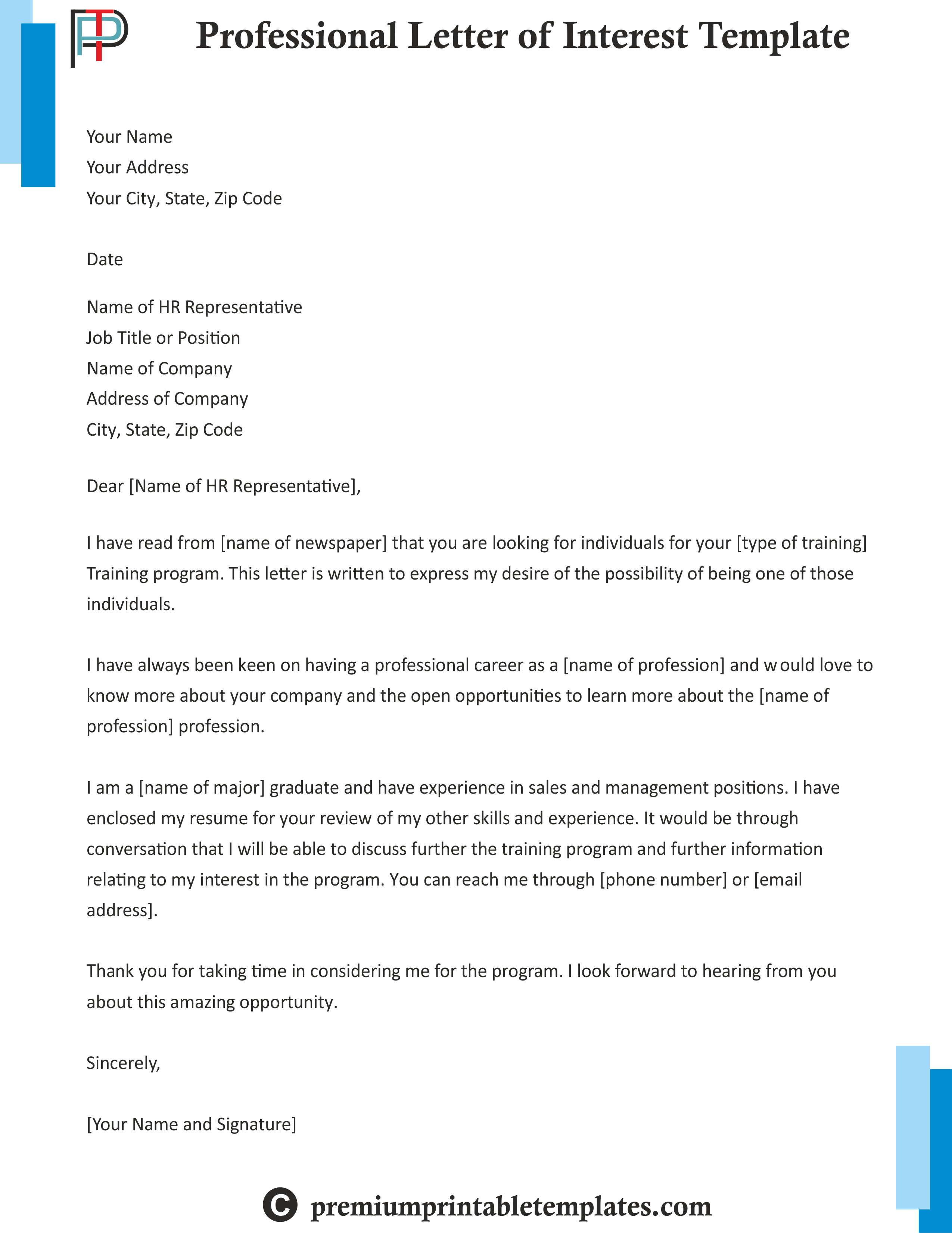 professional letter of interest pack of 5 premium printable templates letter of interest template job letter lettering template of professional letter on professional letter of interest pack of 5 premium printable templates letter of interest template job letter lettering