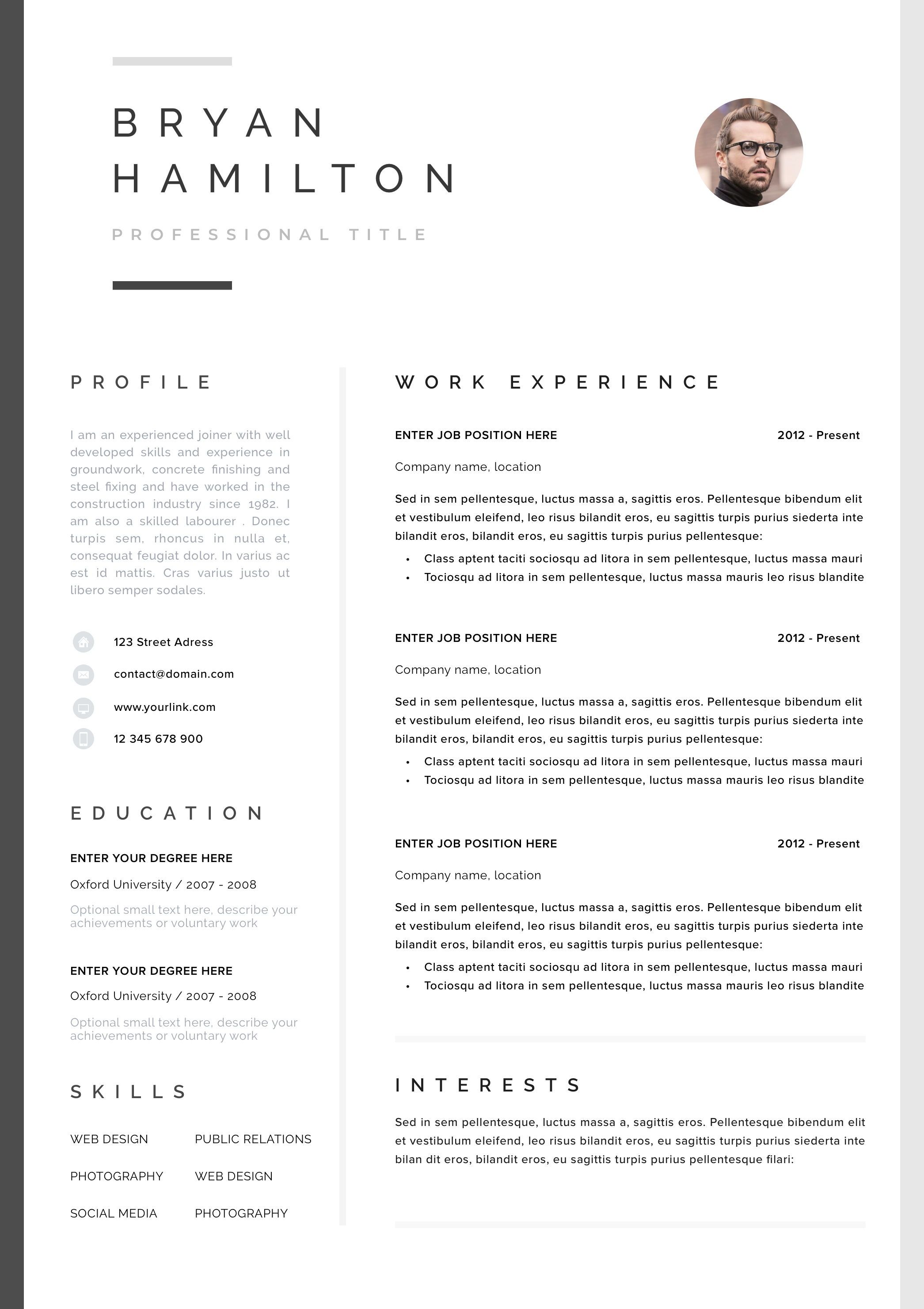 how to write a one page resume on professional resume template clean modern resume template one page resume instant download resume cv template for word hamburg one page resume modern resume template resume template professional