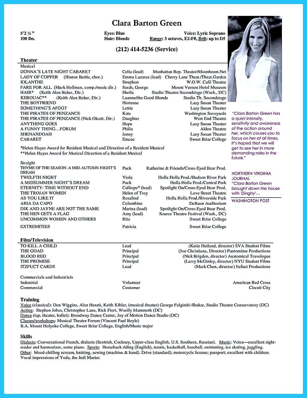 outstanding acting resume sample to get job soon sample acting resume on outstanding acting resume sample to get job soon