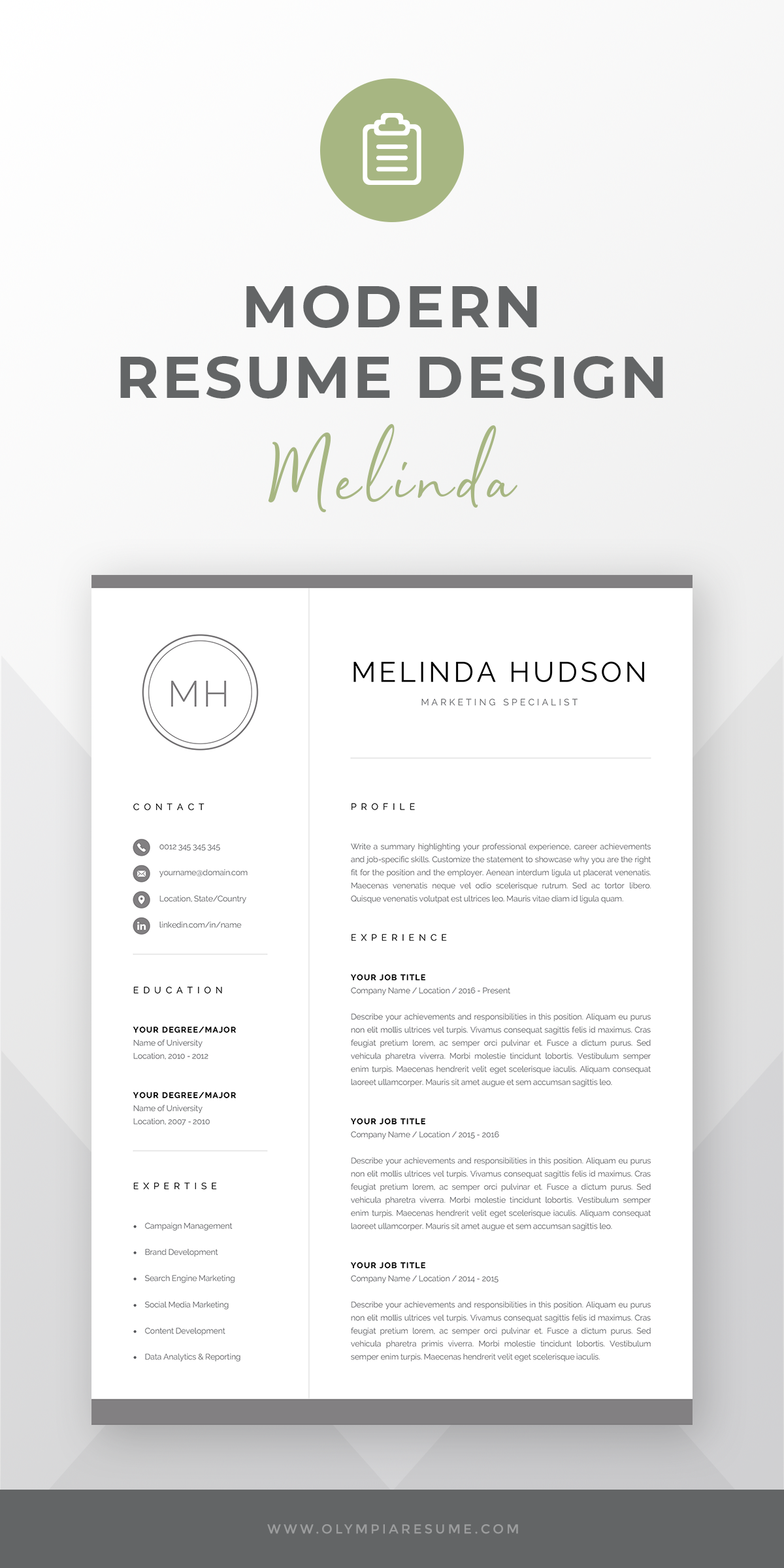how to create a great resume on modern resume template cv design with initials creative etsy modern resume template modern resume one page resume template