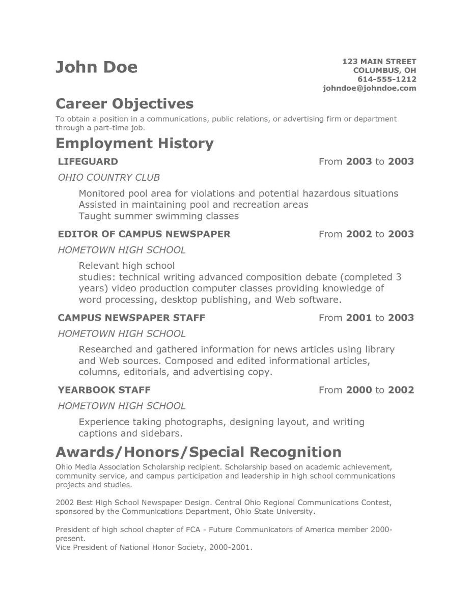 creating a resume for a teenager on resume objective examples teenage resume objective duynvaerdernl wikiresume com resume examples resume objective examples job resume examples