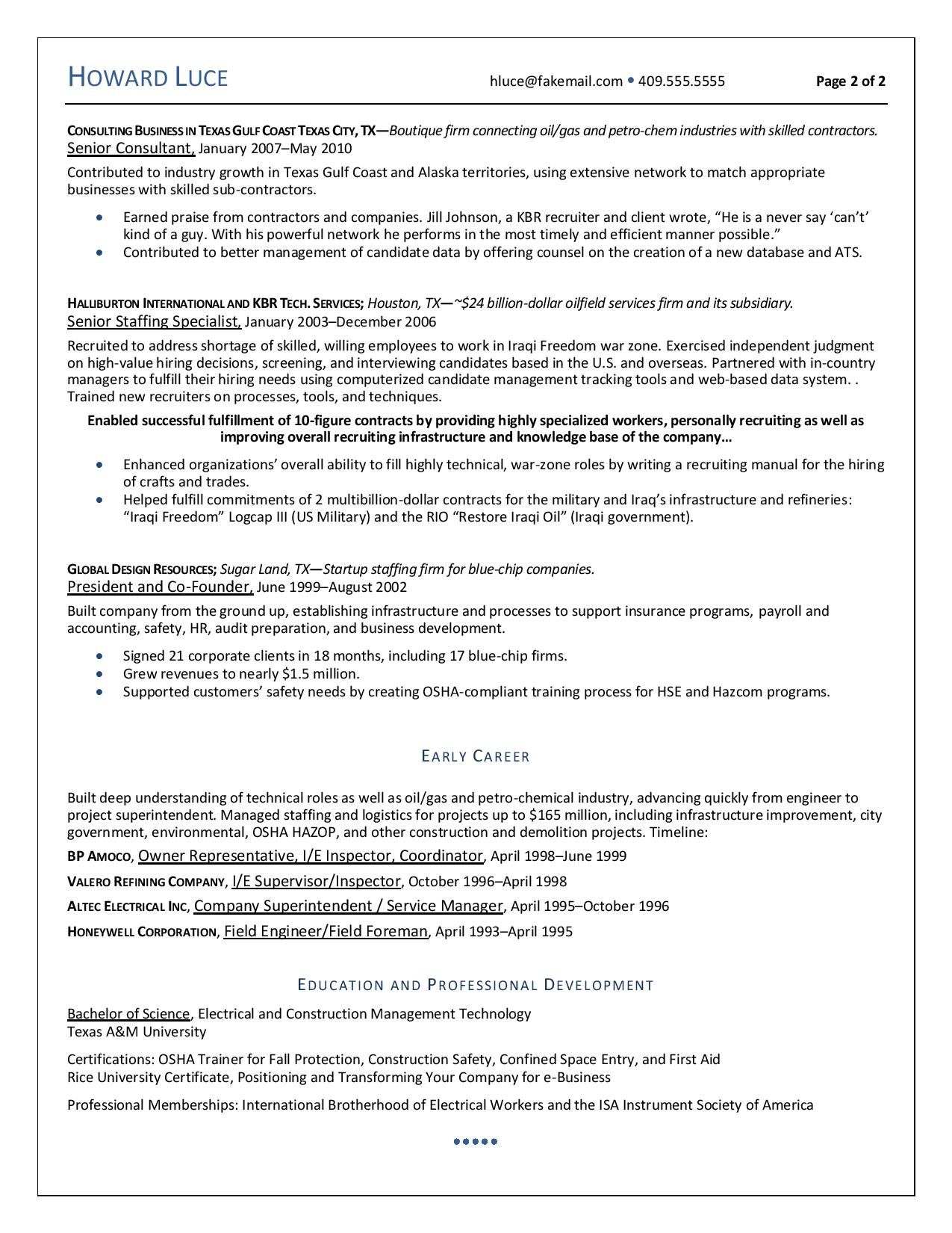 staffing recruiter resume sample on best ceo resumes resume examples awesome construction company for oil and gas industry