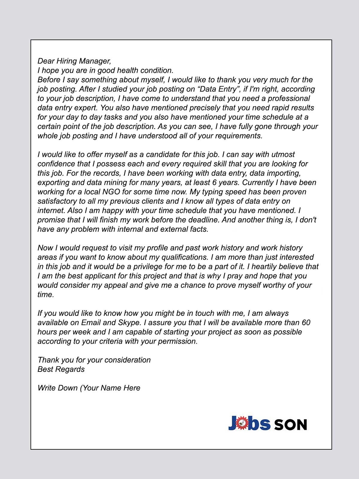 cover letter for data entry on upwork proposal cover letter for data entry proposal cover writing a cover letter data entry
