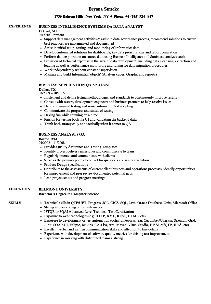 qa analyst resume on business analyst qa analyst resume samples job resume examples business analyst resume