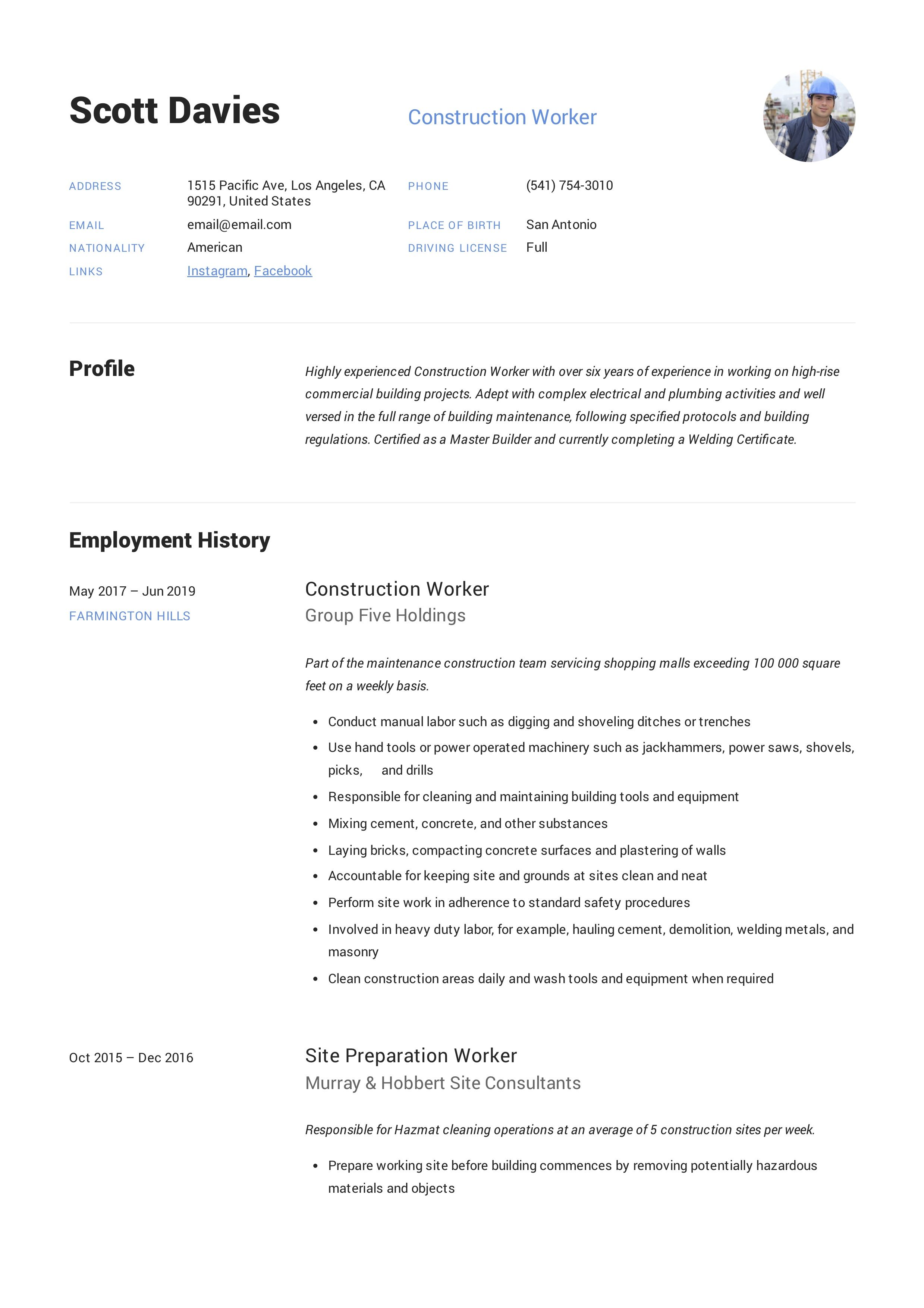 general warehouse worker resume on construction worker resume example guided writing resume writing resume examples