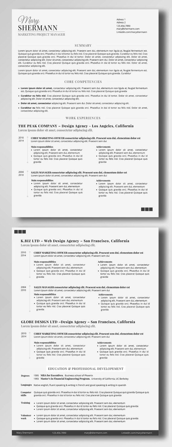 brand ambassador skills on minimalist resume 2 pages word etsy resume design inspiration minimalist resume resume design template