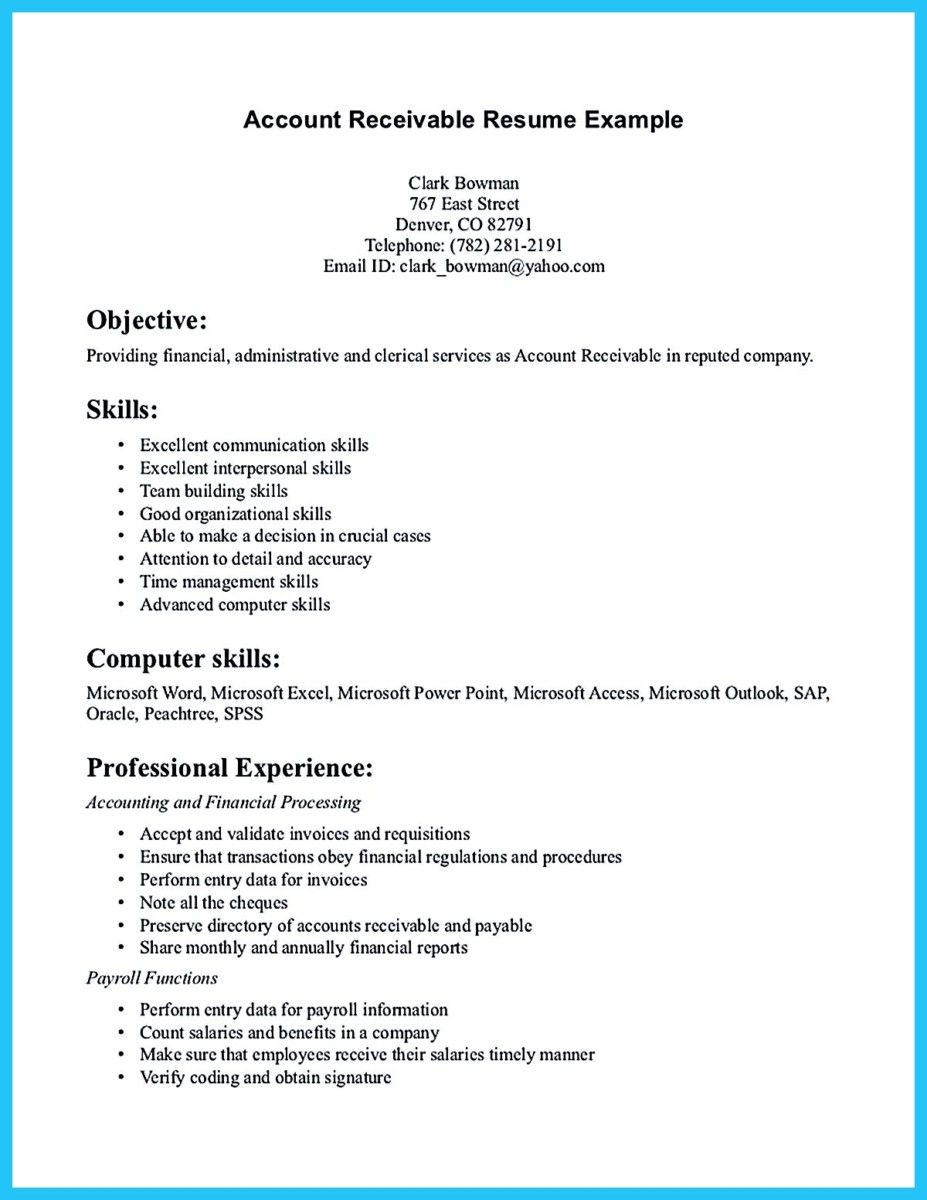 accounts receivable job description on cool awesome account receivable resume to get employer impressed resume skills resume examples job resume examples