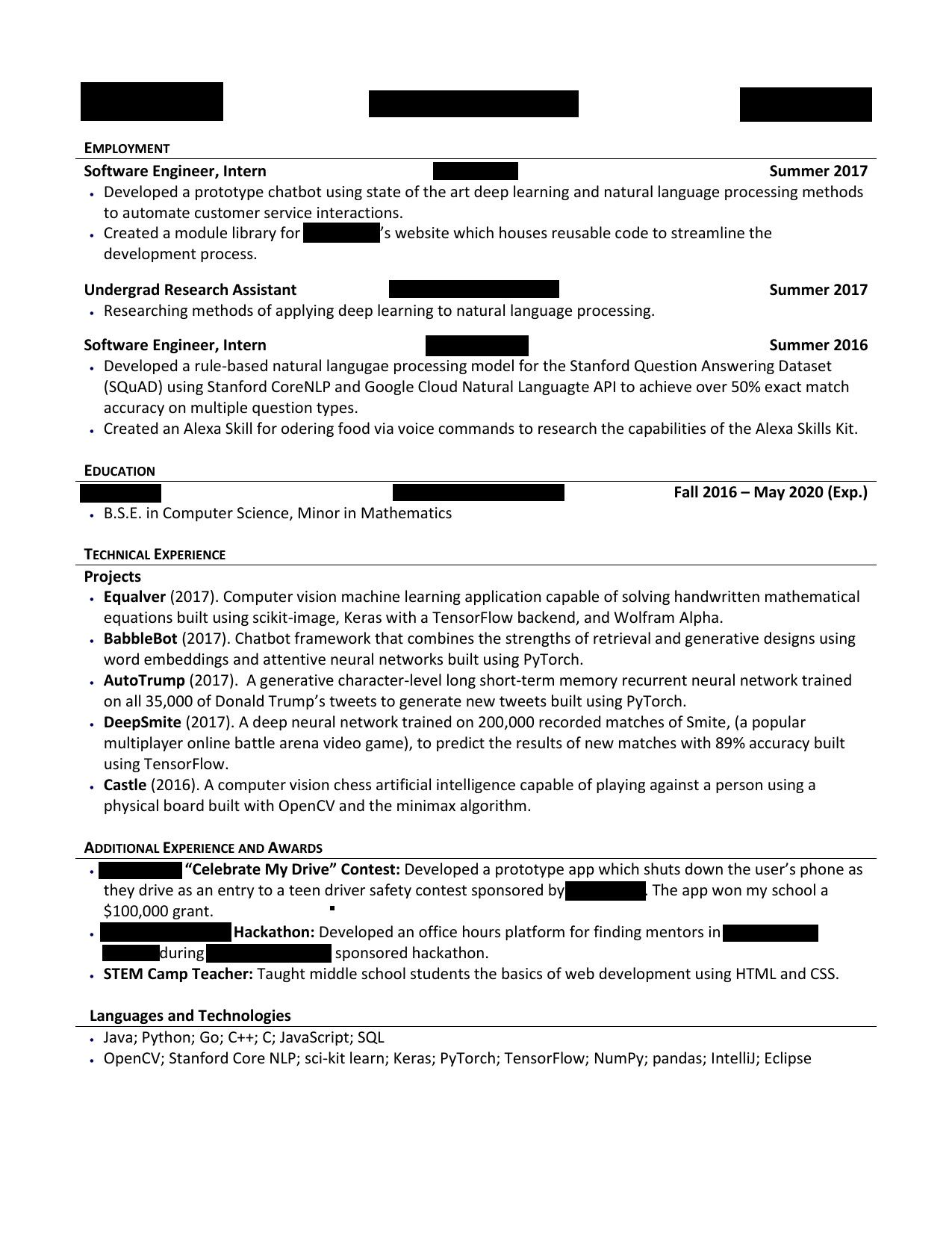 computer science resume reddit on computer science undergraduate resume trendy puter science student resume reddit of 27 adorab student resume science student job resume examples