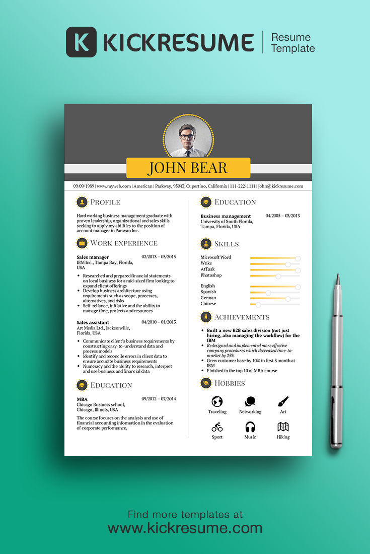 best online resume maker on get your perfect resume in 15 minutes visit us at www kickresume com resume sample cv sam resume design creative resume design template cv design creative