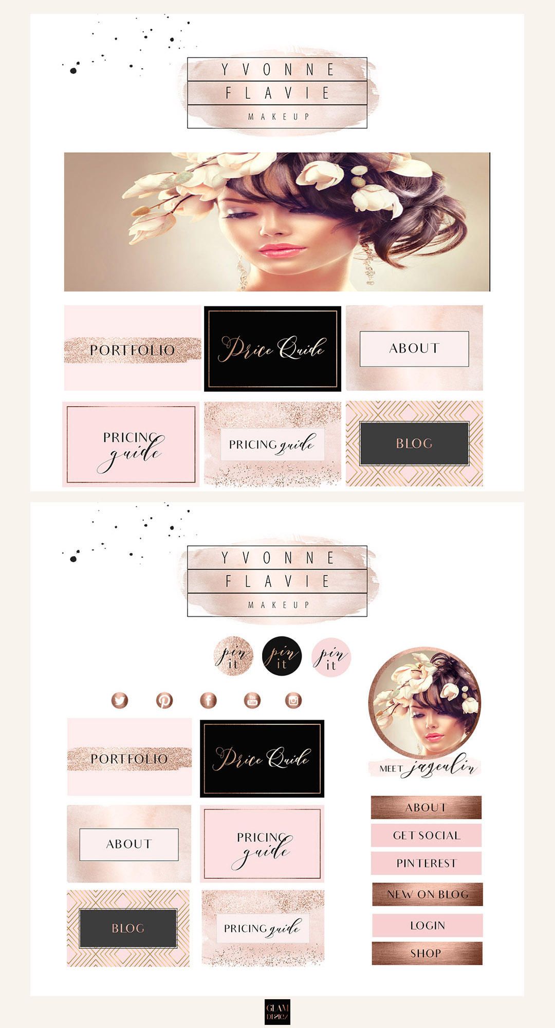 makeup artist website on blog kit branding package makeup artist logo branding kit website design blogging kit makeup artist logo design makeup artist logo makeup artist website