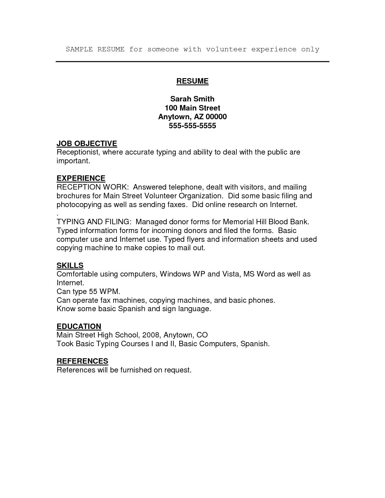 resume objective samples free on resume format volunteer experience resume templates resume objective examples basic resume examples resume examples