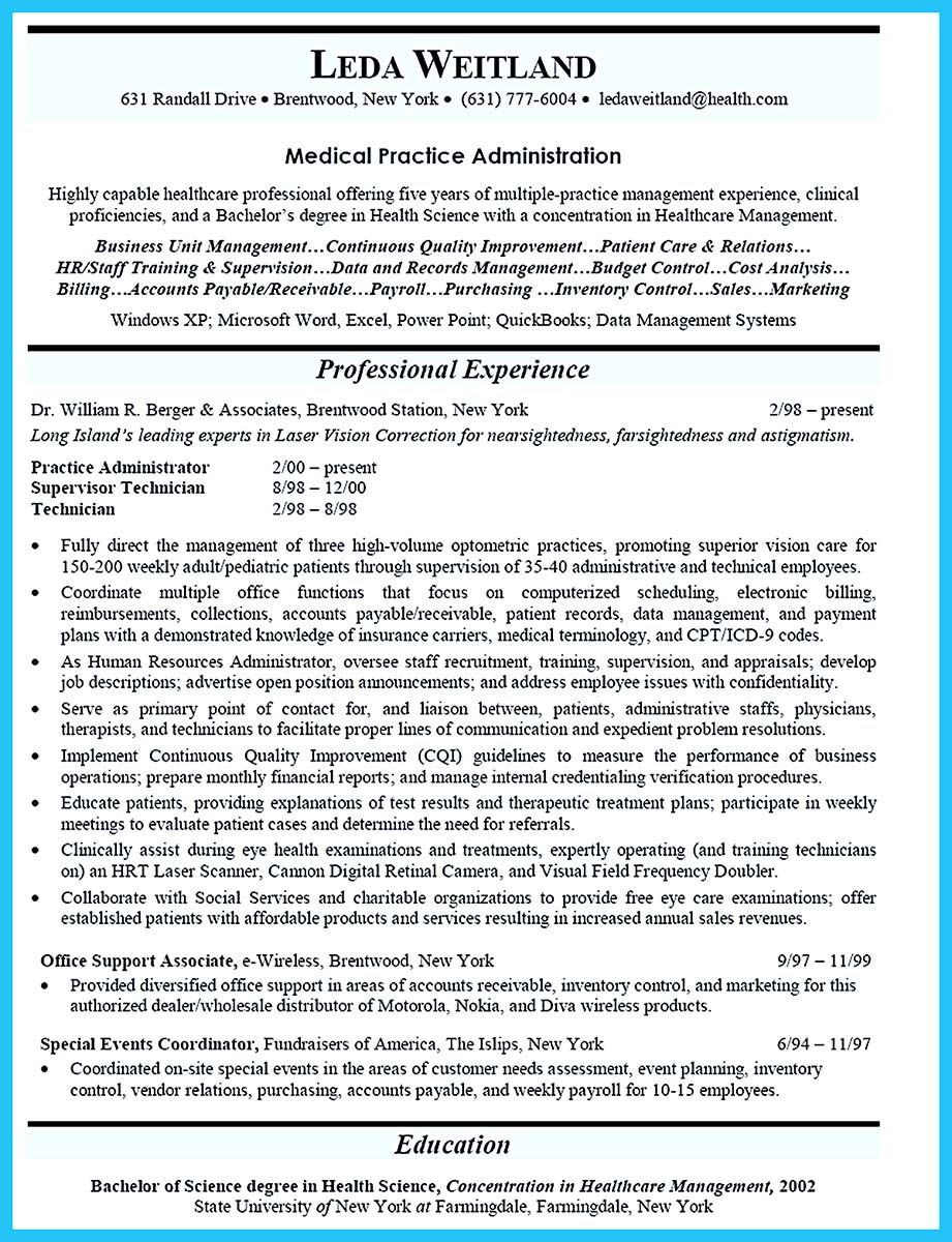 medical assistant receptionist on impressive professional administrative coordinator resume