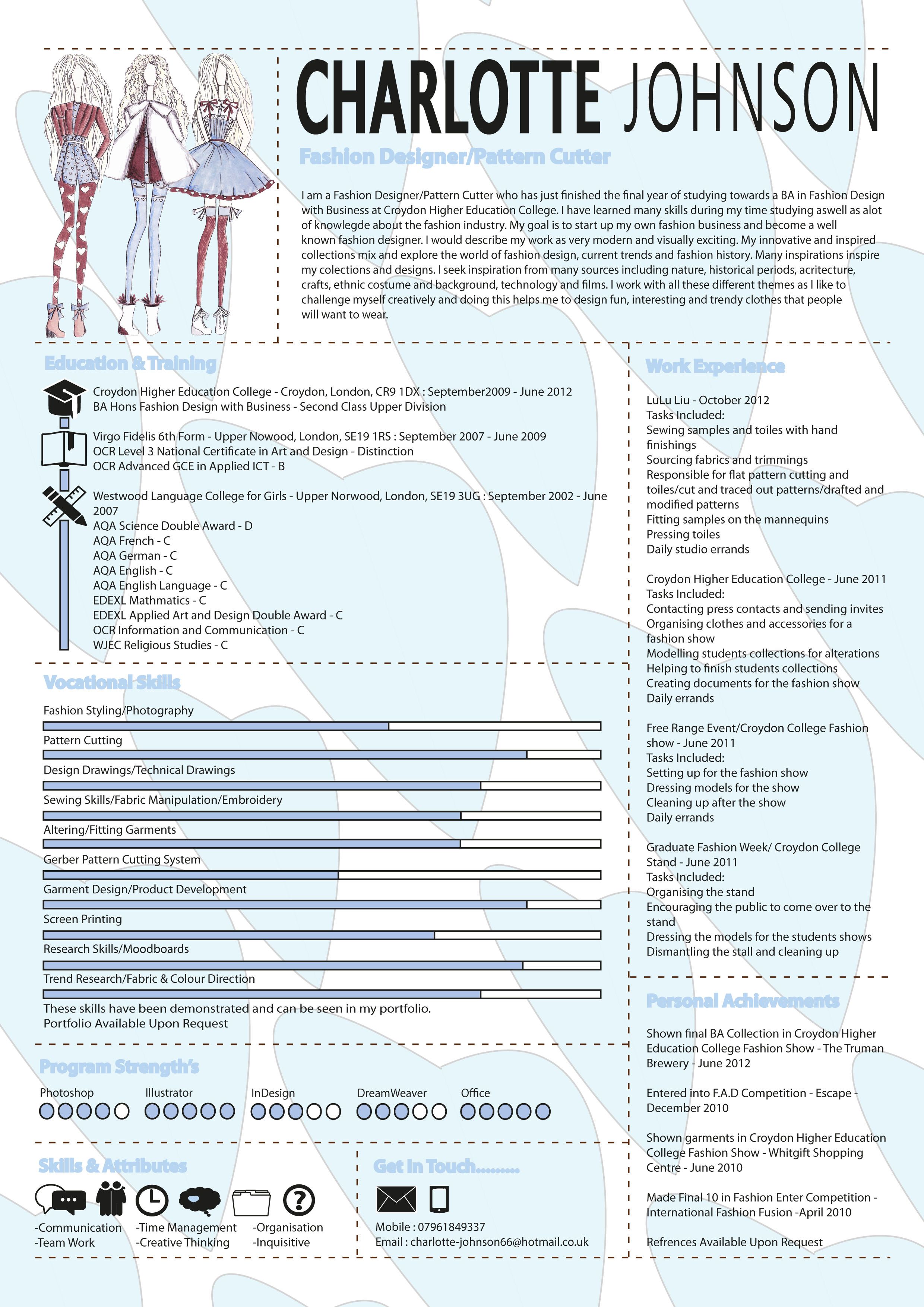 fashion designer resumeexample on fashion creative cv creative cvs fashion resume