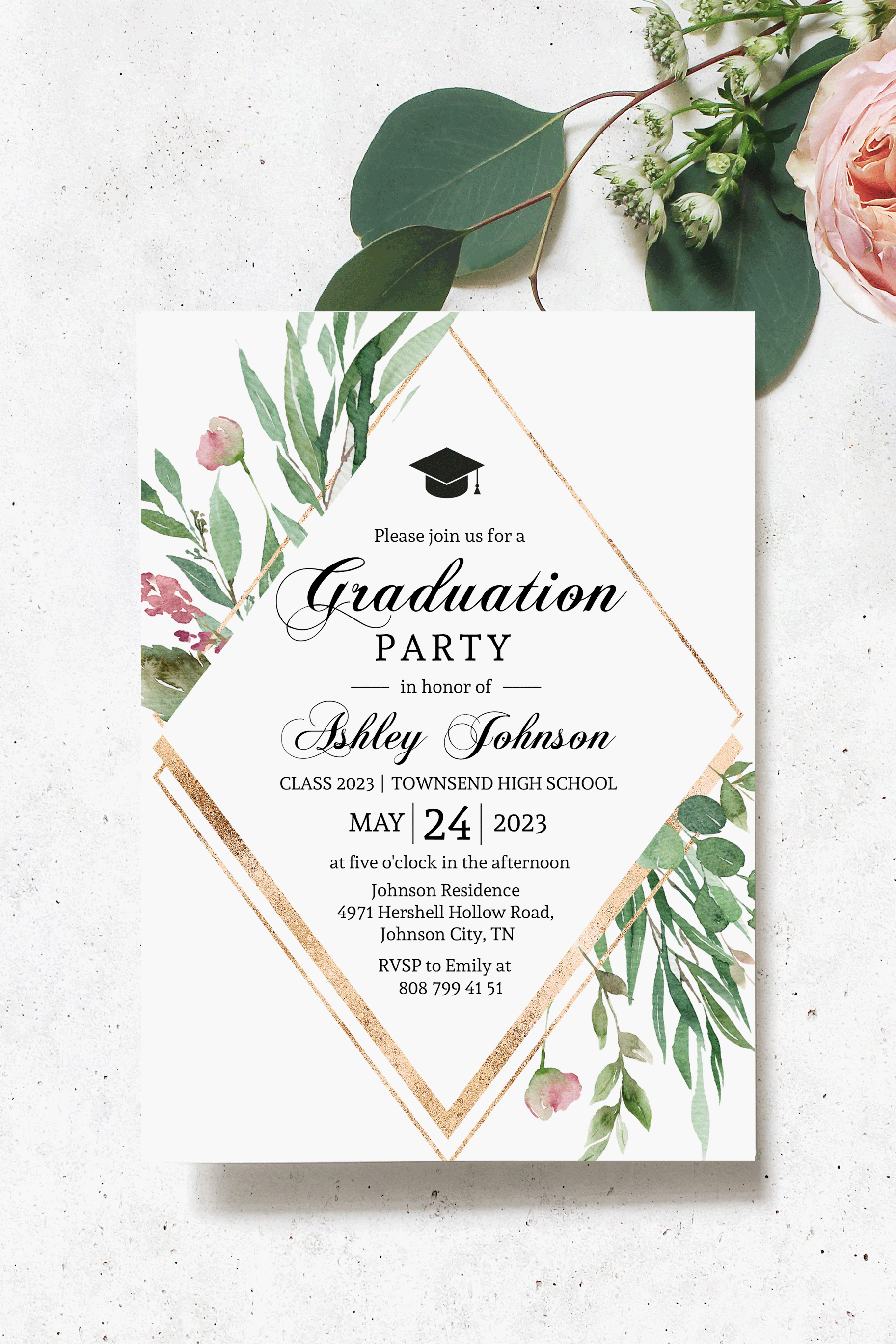 floral graduation invitation template elegant graduation party invitation in 2021 graduation invitations template graduation invitations graduation party invitations 2023 graduation date high school on floral graduation invitation template elegant graduation party invitation in 2021 graduation invitations template graduation invitations graduation party invitations