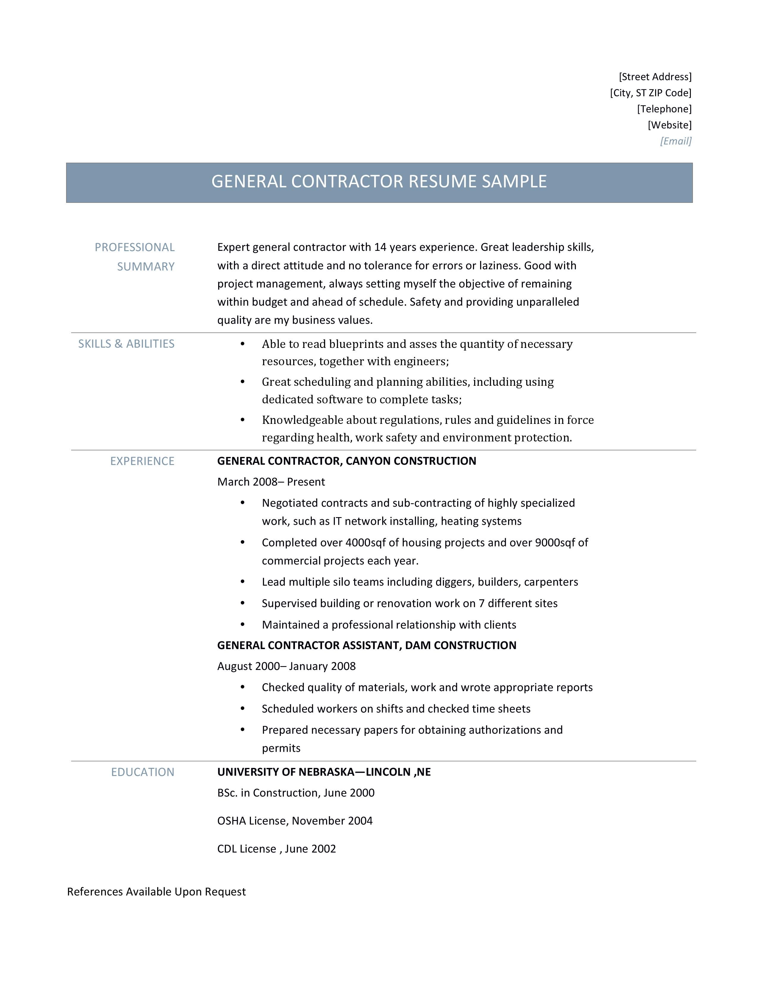 general contractor resume templates job resume examples resume examples resume independent consultant resume sample on general contractor resume templates job resume examples resume examples resume
