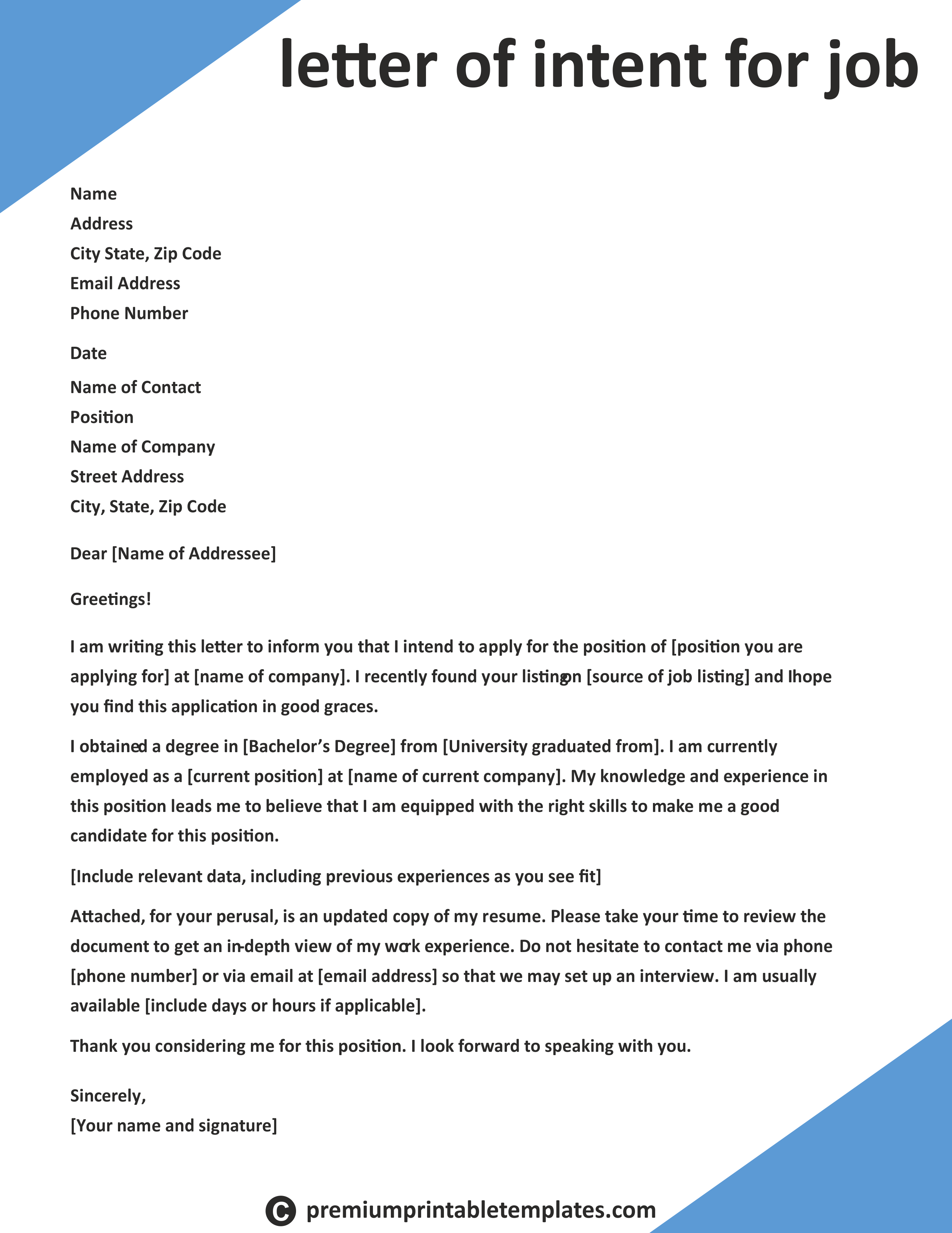 letter of intent for a job editable template pack of 5 premium printable templates resume cover letter examples job letter cover letter for resume how to send a resume via email on letter of intent for a job editable template pack of 5 premium printable templates resume cover letter examples job letter cover letter for resume