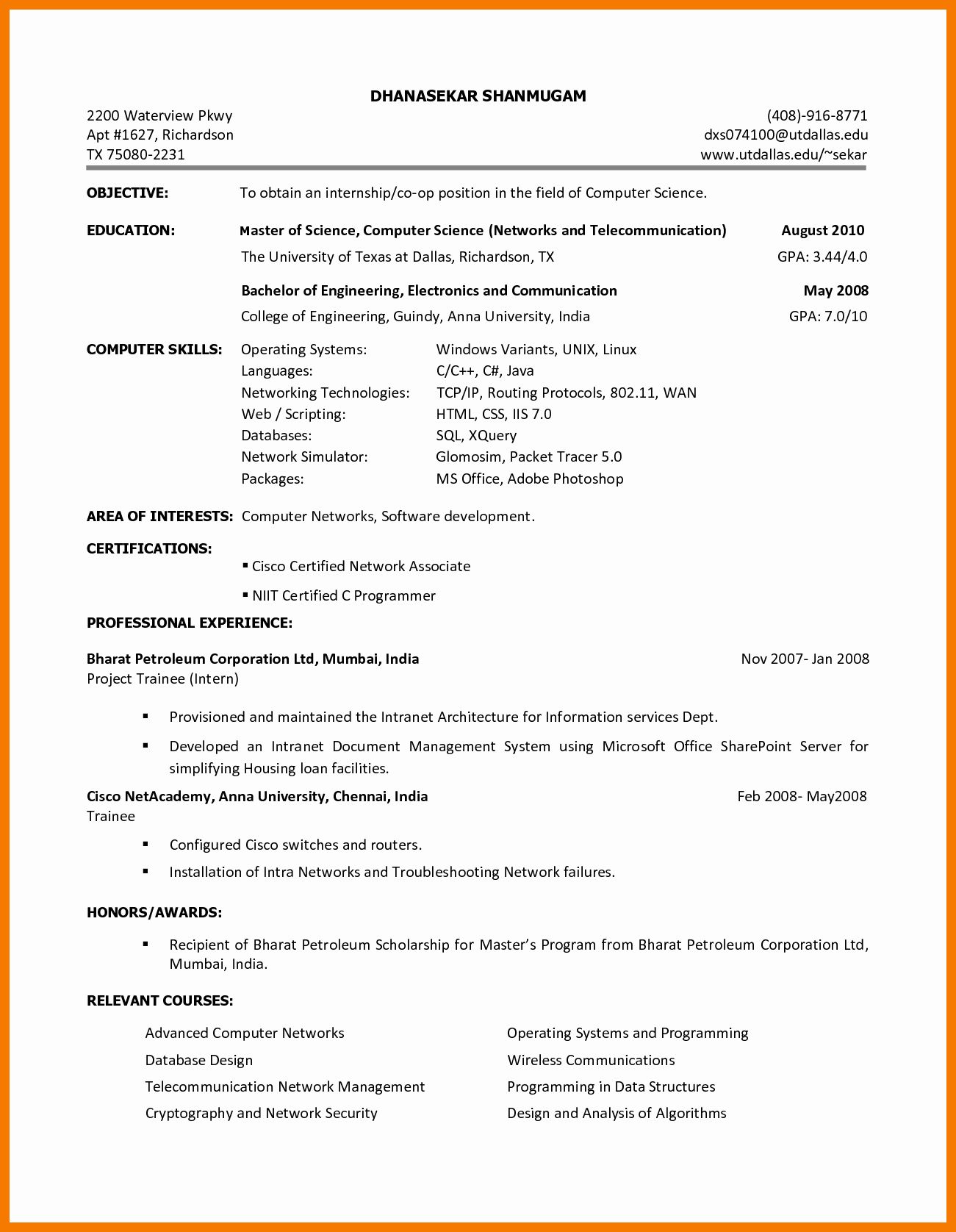 resume format for computer science engineering students for internship on computer science resume internship inspirational 12 13 programming internship resume online resume free online resume builder resume objective examples