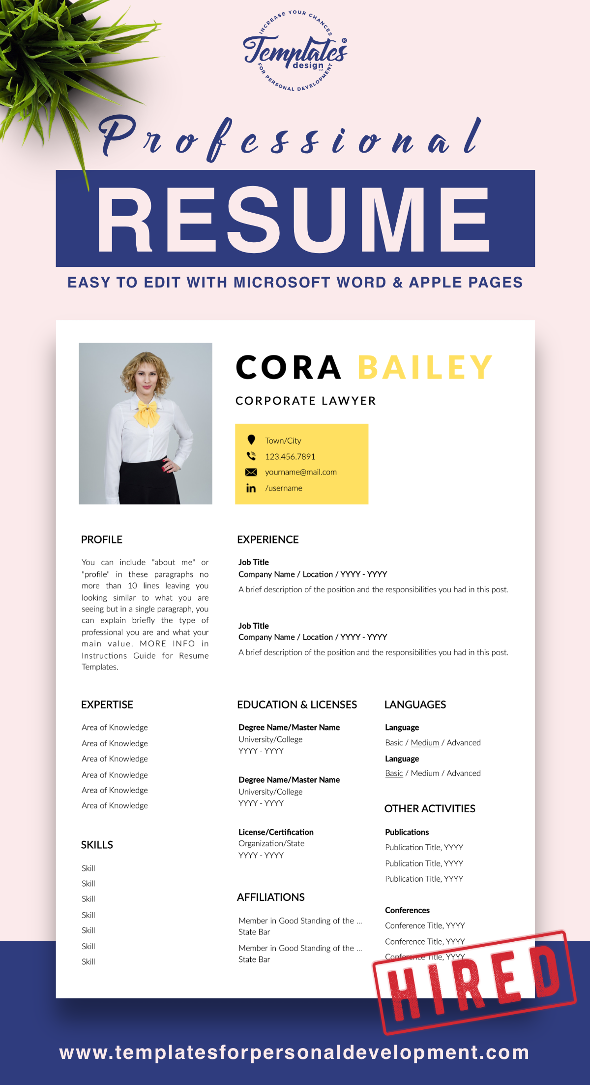 resume templates for lawyers on cora bailey legal resume cv template for word pages us letter a4 files 1 2 3 page resume version cover letter references cover letter