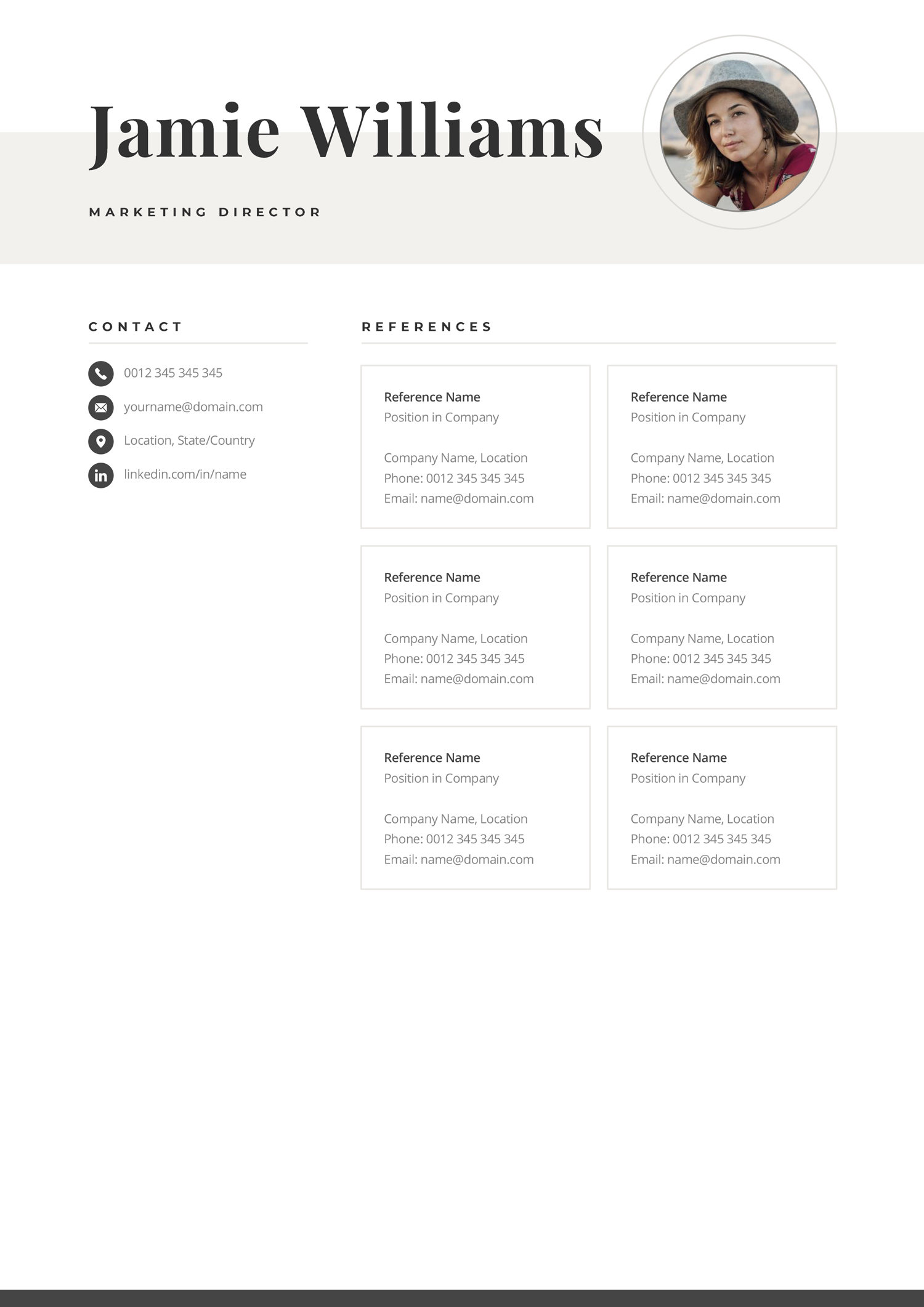 resume references template on creative resume template with photo elegant design modern etsy creative resume templates resume template professional resume template