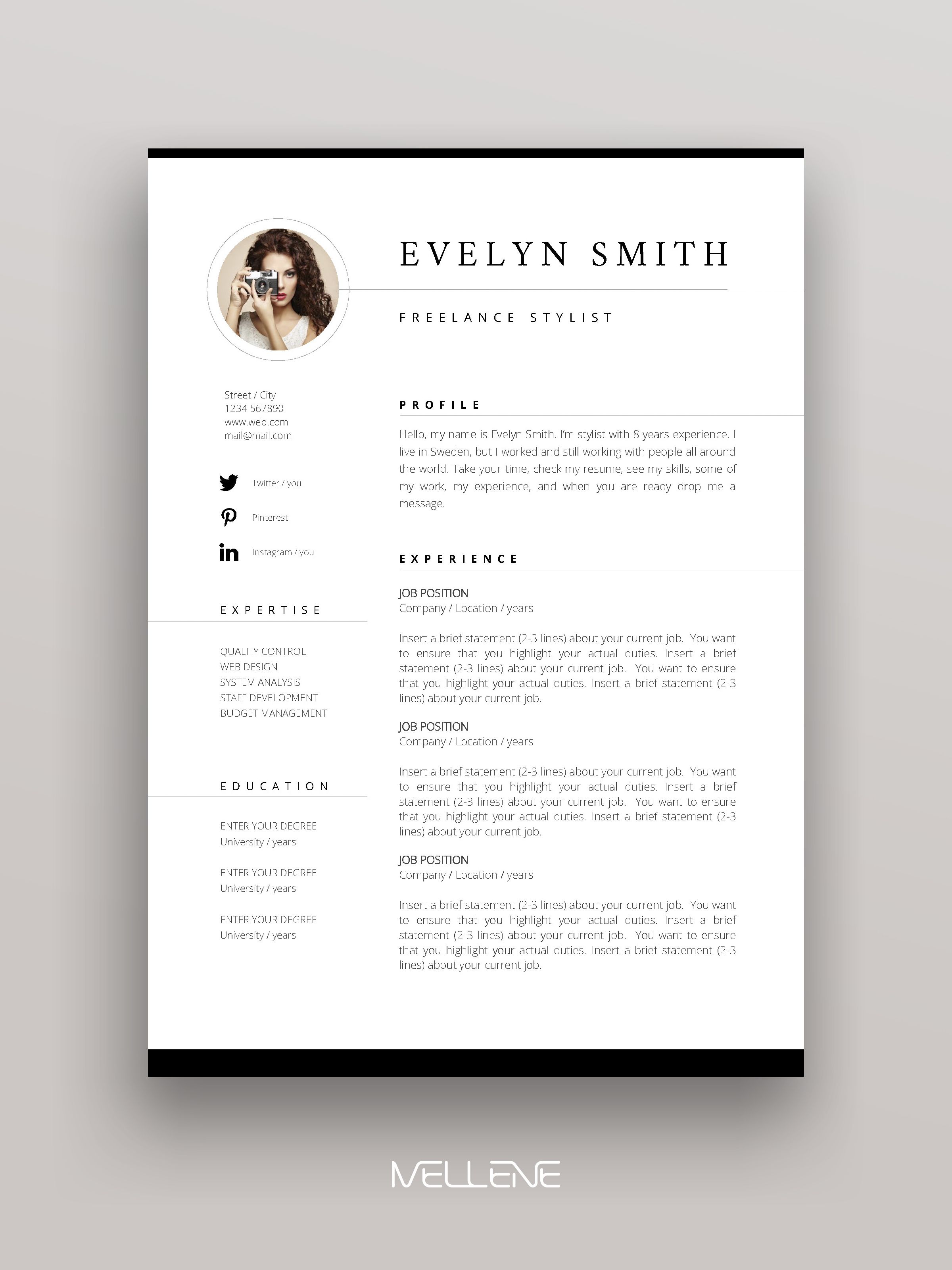 free creative resume templates microsoft word on resume template 3 page cv template cover letter instant etsy minimal graphic design resume template word presentation layout