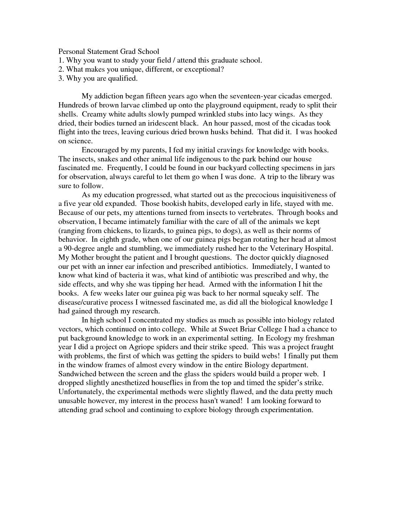 personal statement examples for graduate school on sample personal statement for college personal statement grad school mission statement for school graduate school