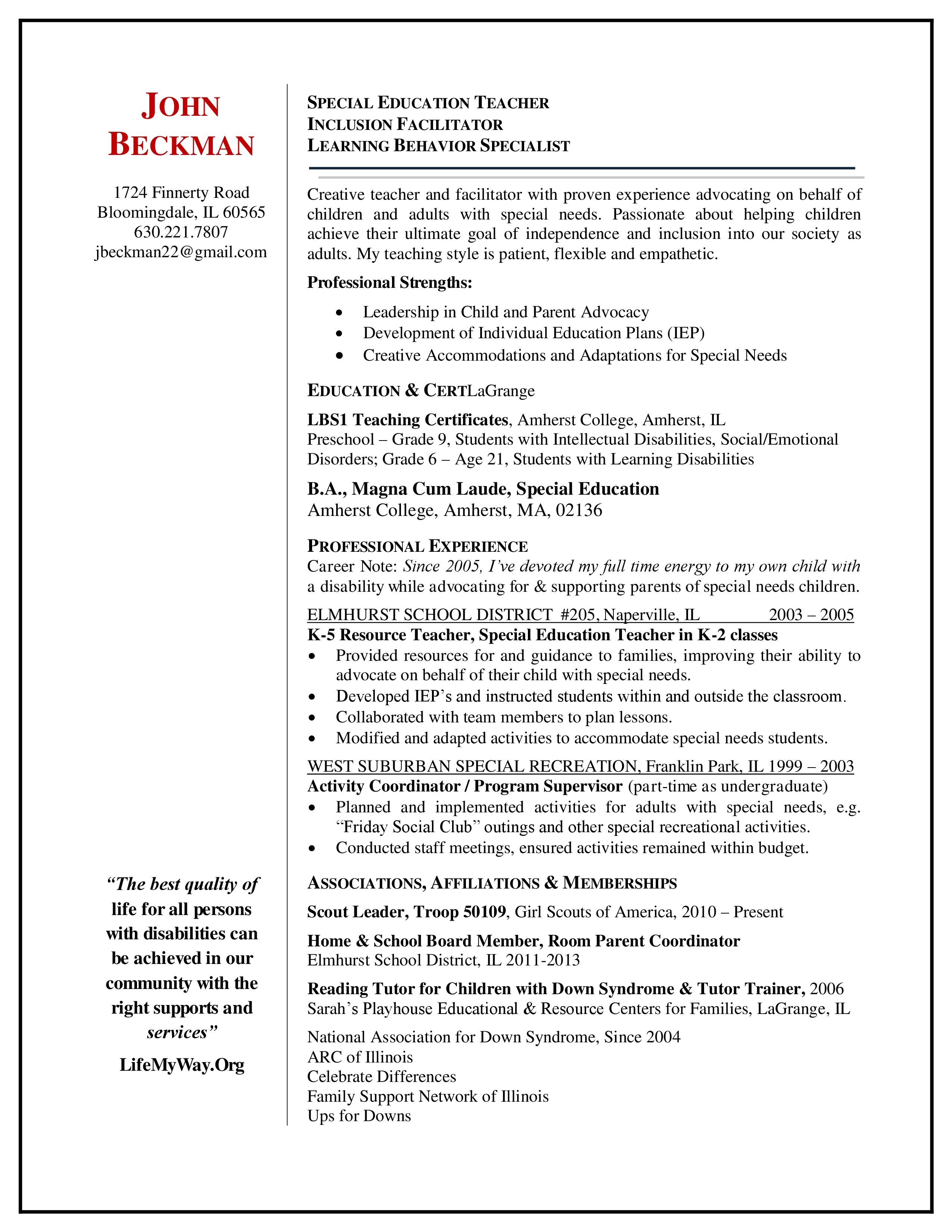 accomplishments of special ed teacher on letter special education teacher resume sample and format letter sample lettersampl xyz special education teacher teacher resume lesson plan templates