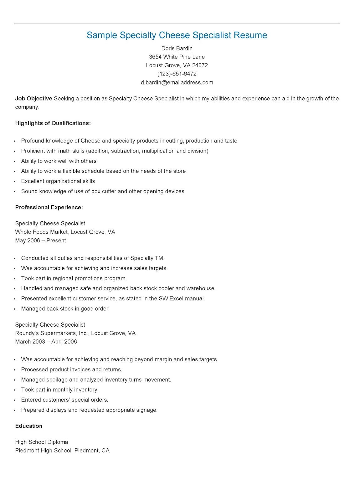 special skills on resume on sample specialty cheese specialist resume resume sample resume math skills
