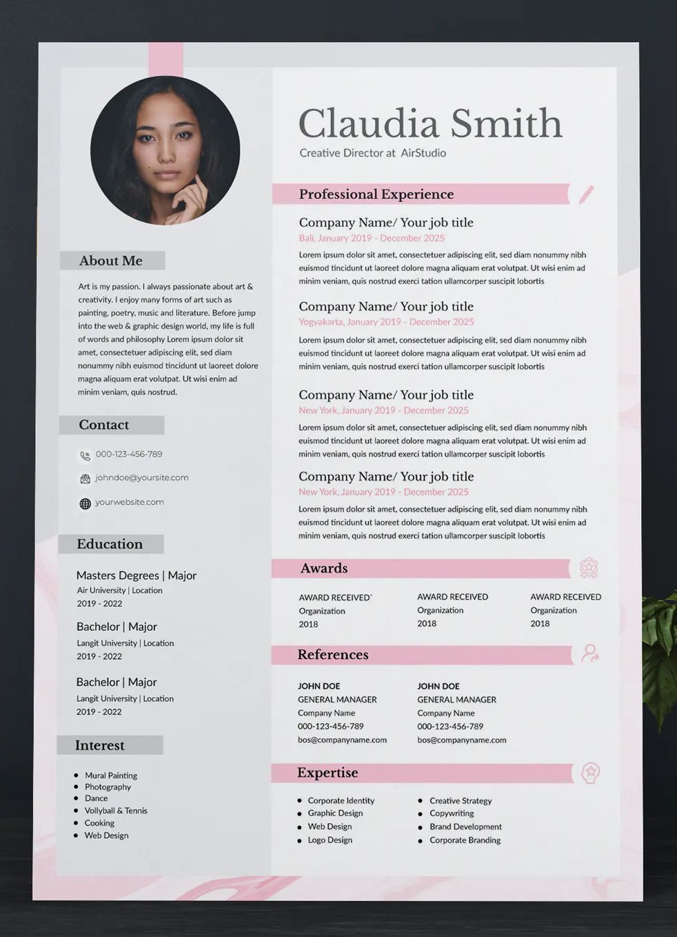 clean female cv resume template ai eps pdf how to label page 2 of resume on clean female cv resume template ai eps pdf