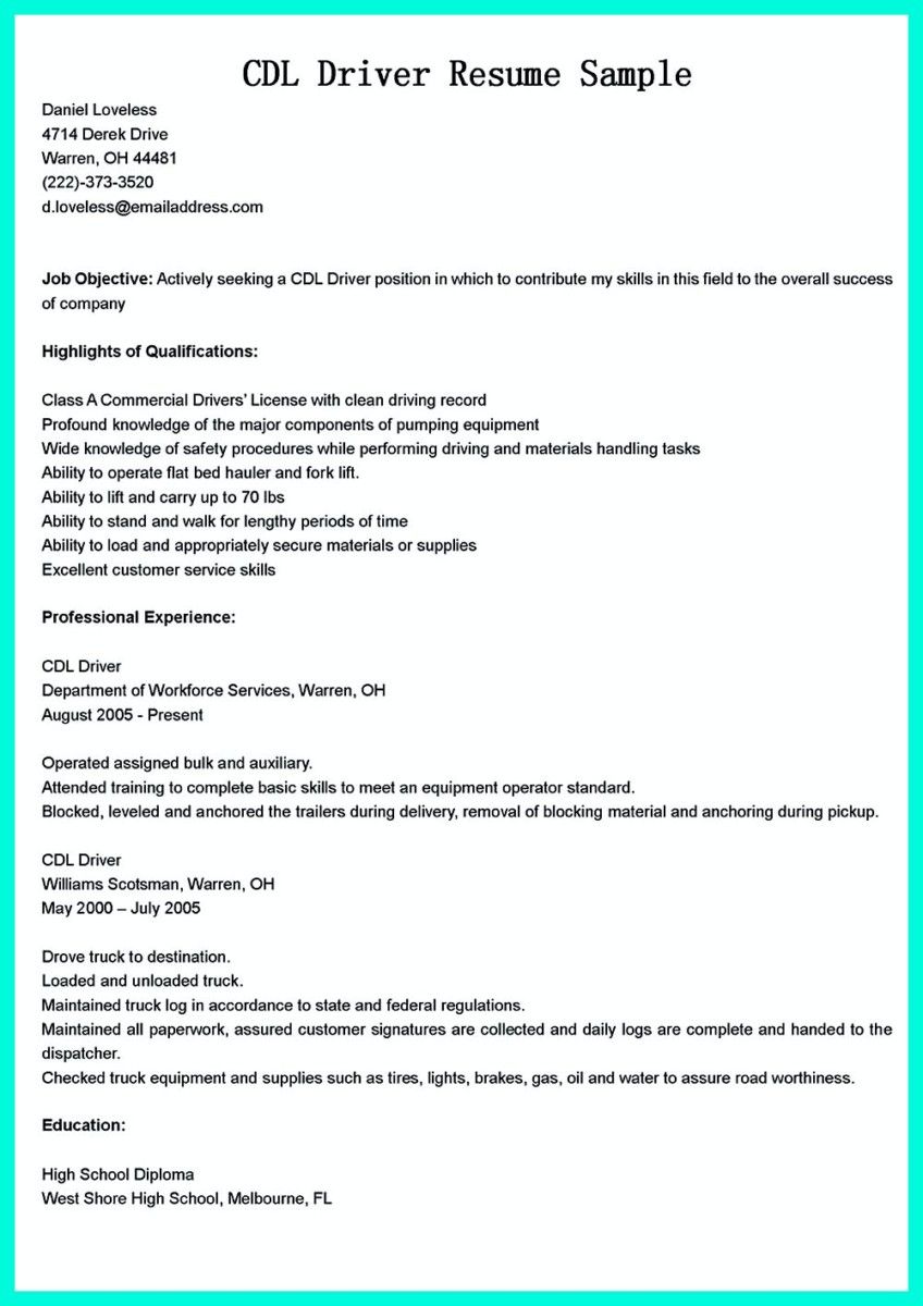 cdl resume with no experience on nice simple but serious mistake in making cdl driver resume resume resume no experience resume examples
