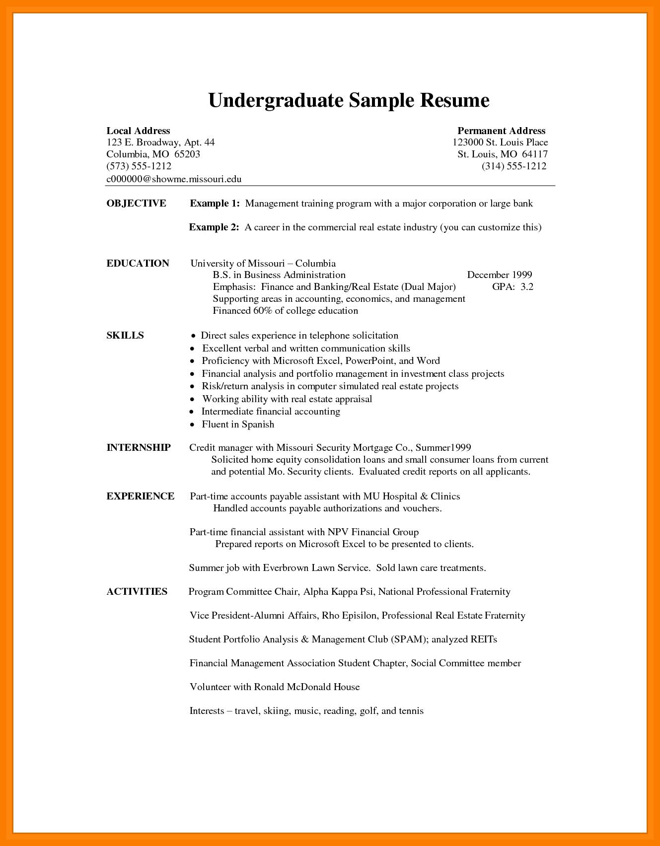 real estate resume template free on resume examples me nbspthis website is for sale nbspresume examples resources and information undergraduate student resume template cv template
