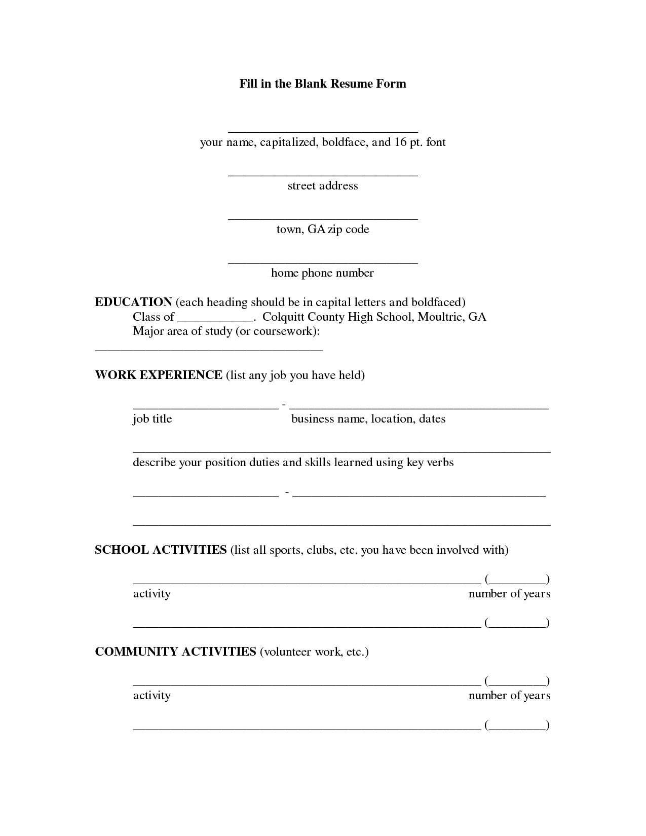 easy fill in resume on fill in the blank resume pdfcareer resume template career resume template free printable resume resume form free printable resume templates