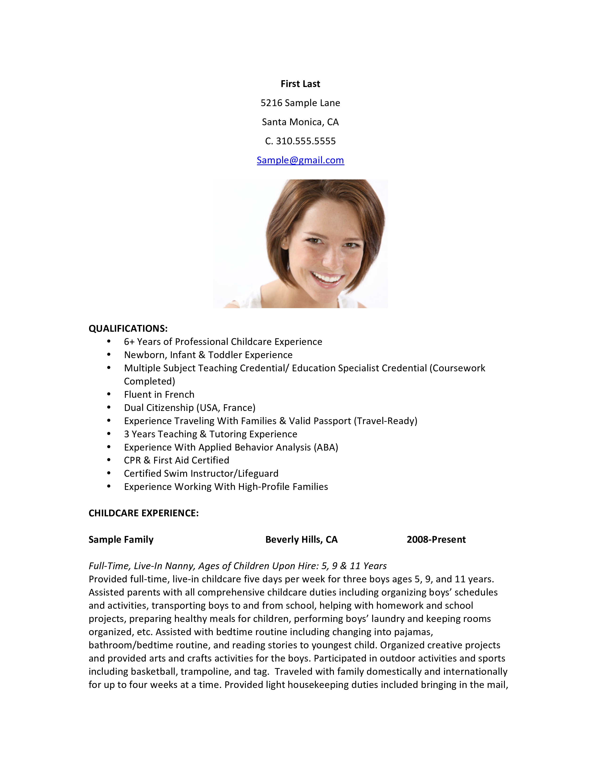 nanny skills for resume on sample childcare resume nanny childcare resume pdf easy to download and use pdf education template babysitter resume job resume examples resume examples